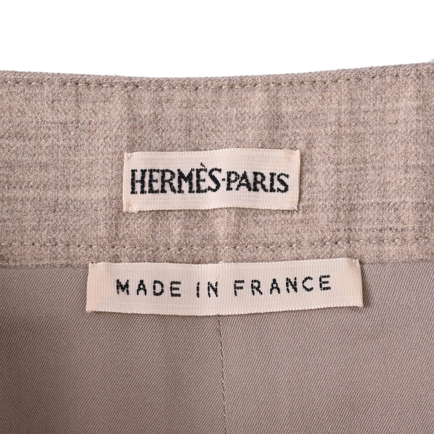 HERMES スカート ウール ベージュ 38