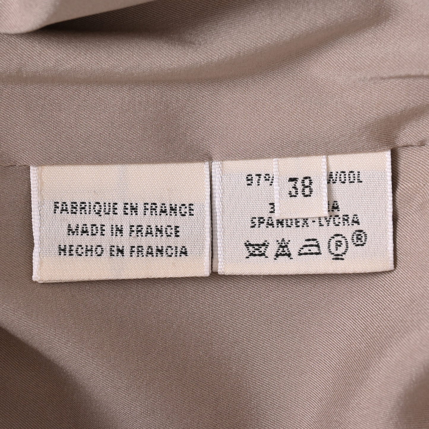 HERMES スカート ウール ベージュ 38