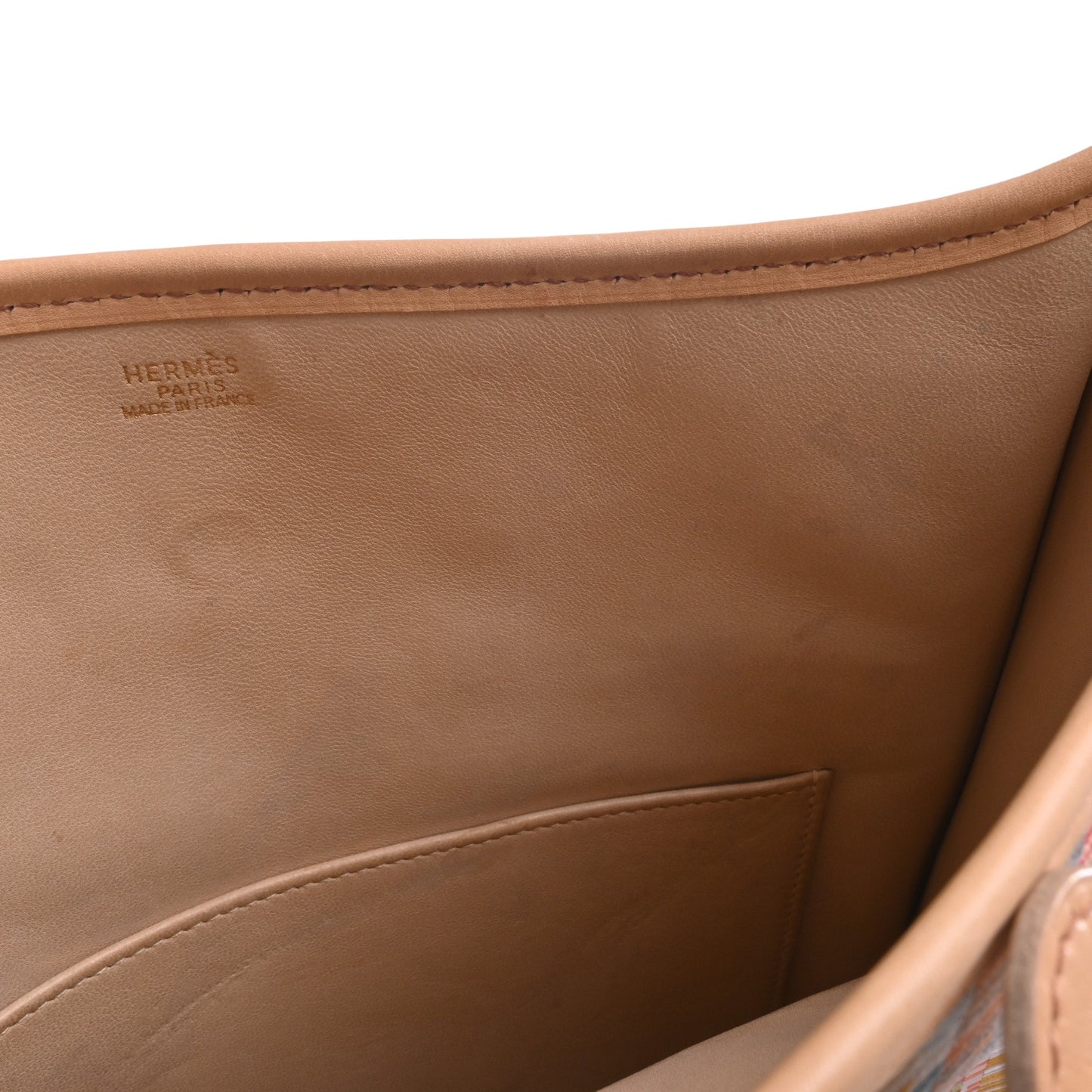 HERMES エヴリン1PM ヴィブラートスニップ ボックスネパール マルチカラー ベージュ GP □E刻印