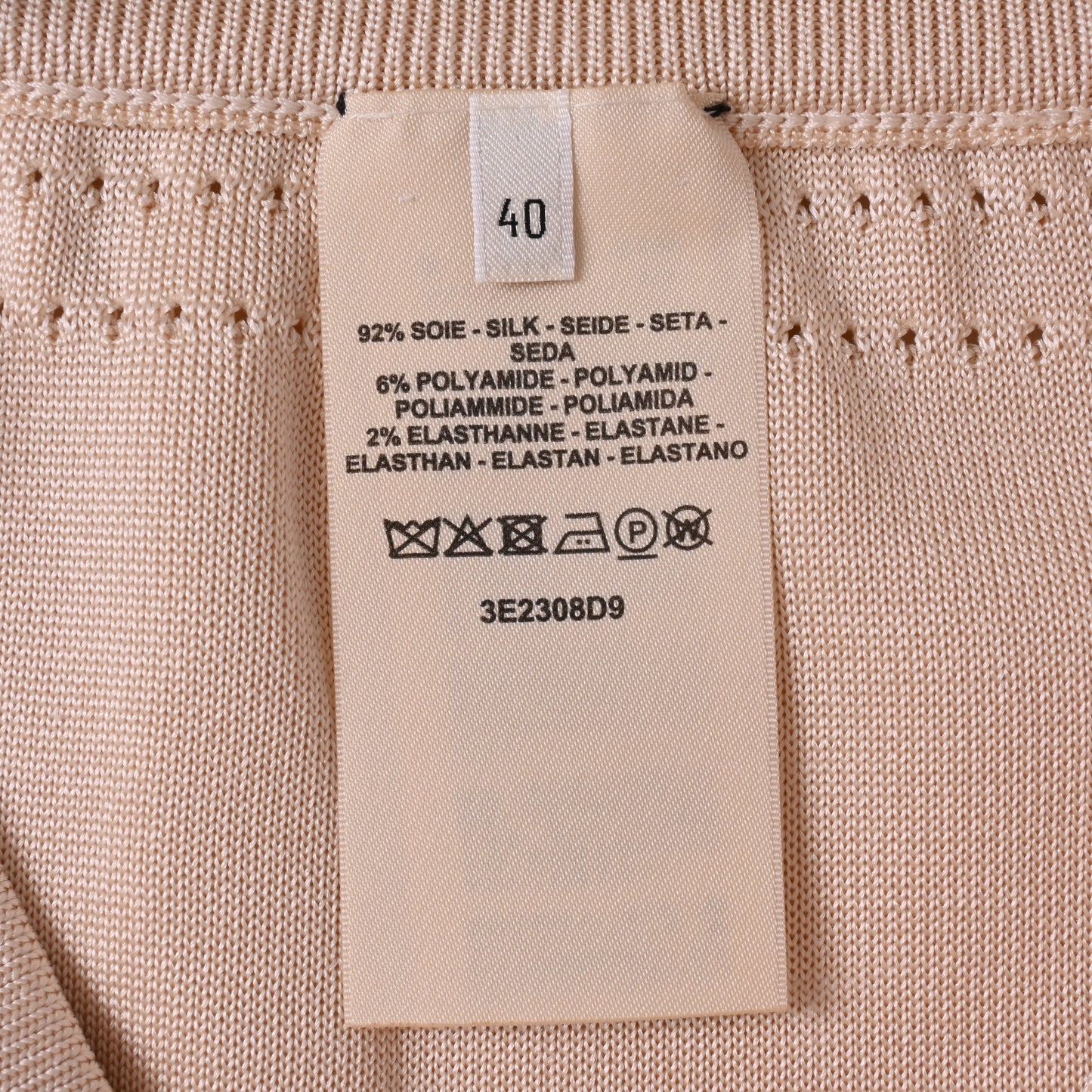 HERMES ニットスカート シルク混 アイボリー 40