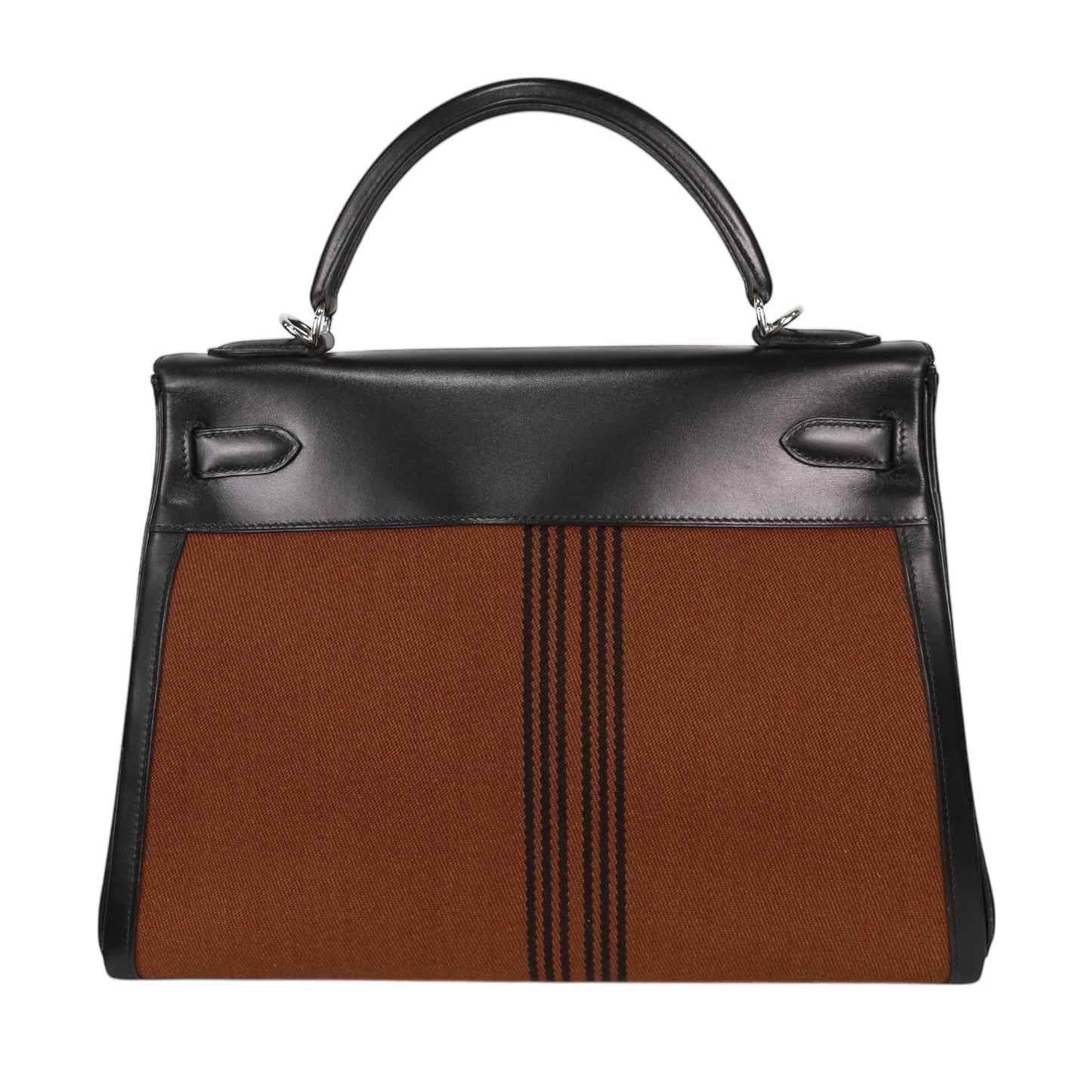 Kelly 32 Toile Potamos Box Calf Black Brown SS □J Engraved