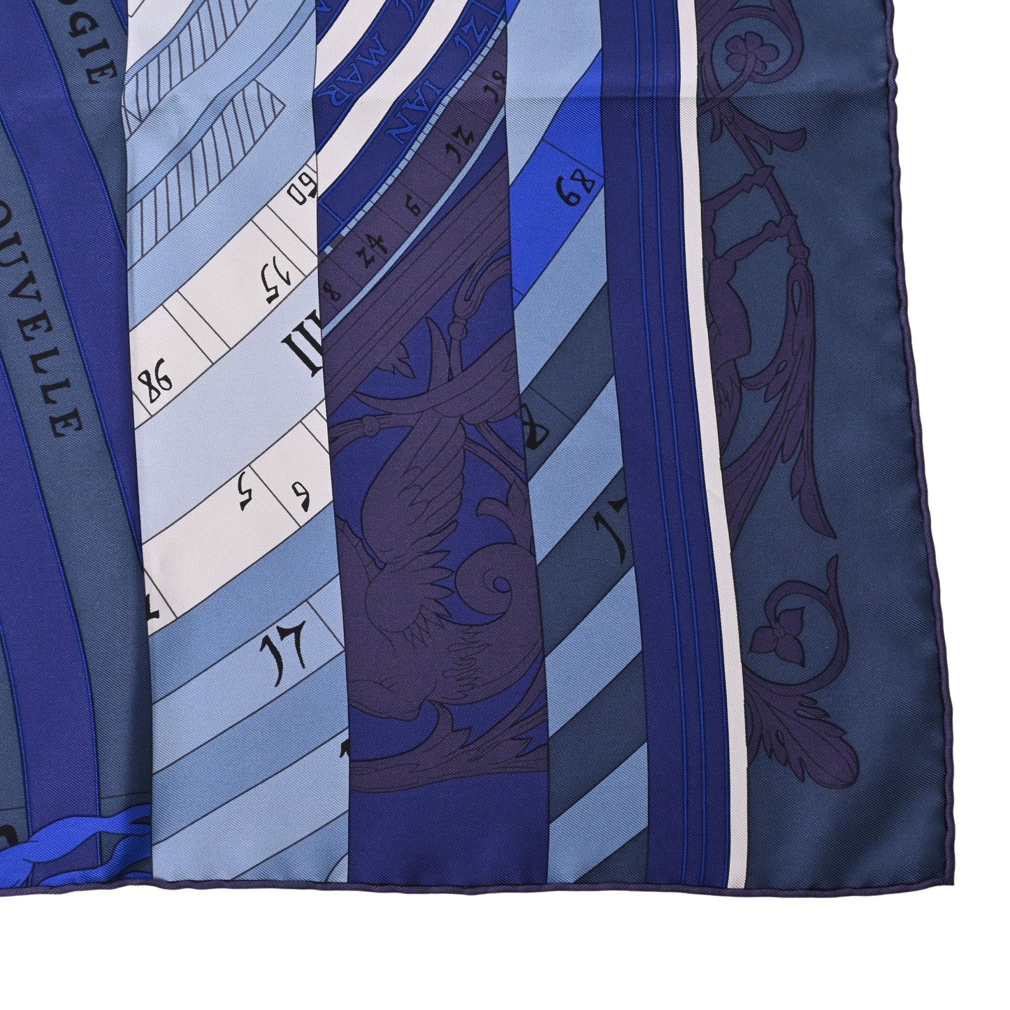 HERMES カレ90 ASTROGOGIE NOUVELLE シルク ブルー