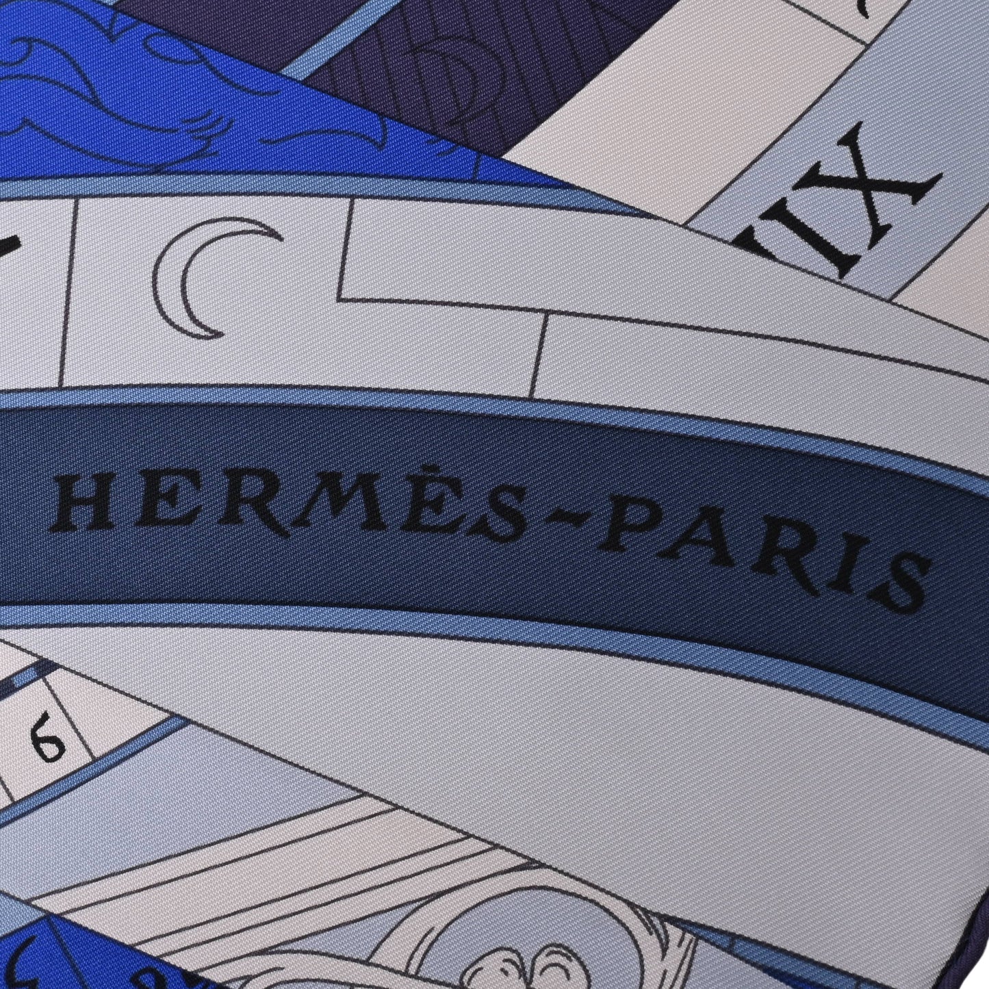 HERMES カレ90 ASTROGOGIE NOUVELLE シルク ブルー
