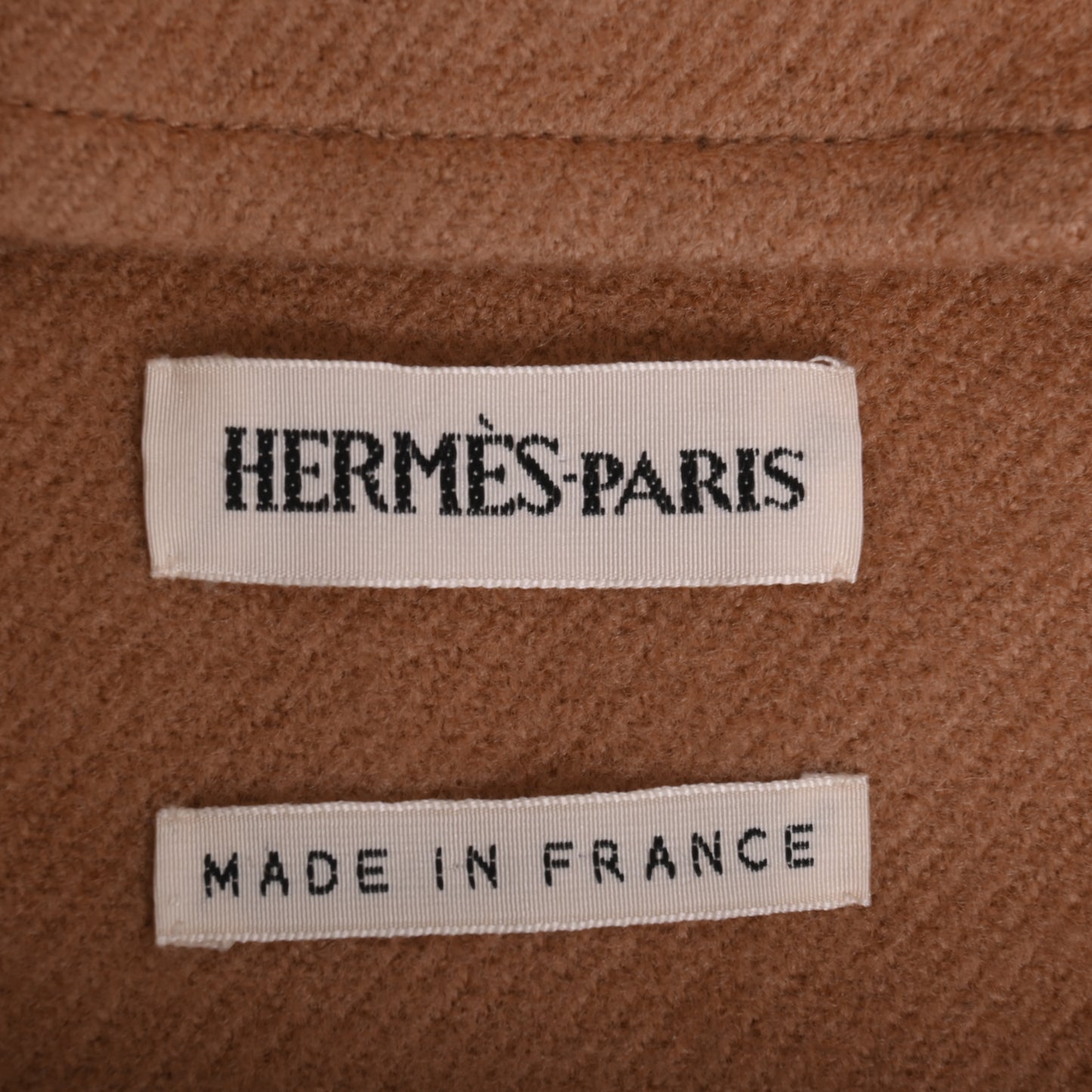HERMES アピベルト コート ウール カシミア混 キャメル 40
