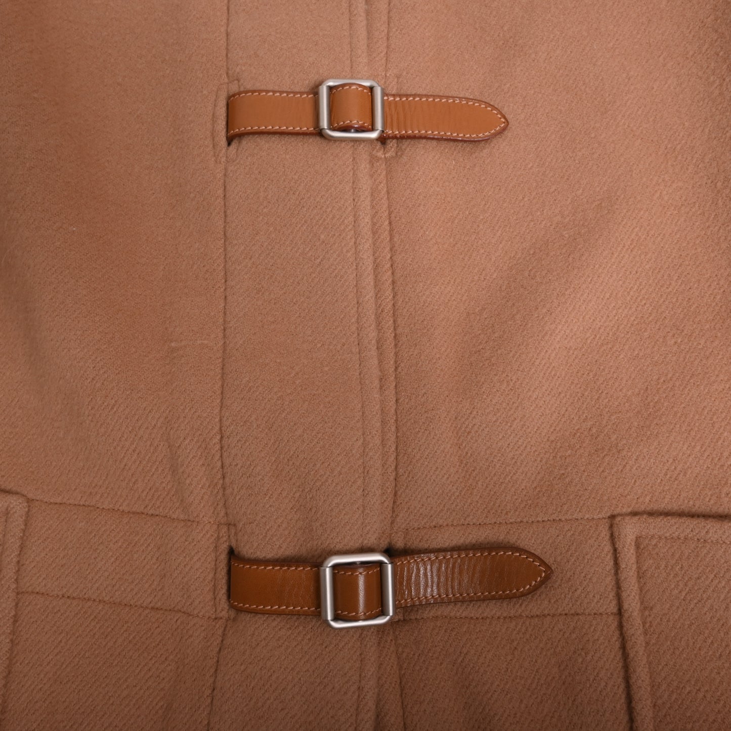 HERMES アピベルト コート ウール カシミア混 キャメル 40