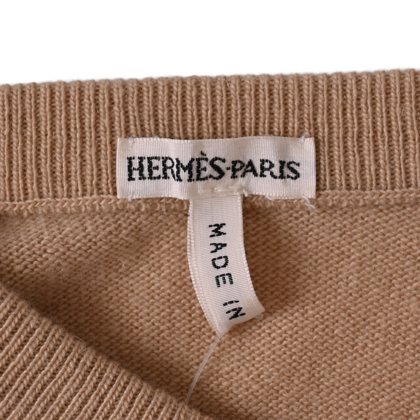 HERMES アンサンブル ウール ベージュ L