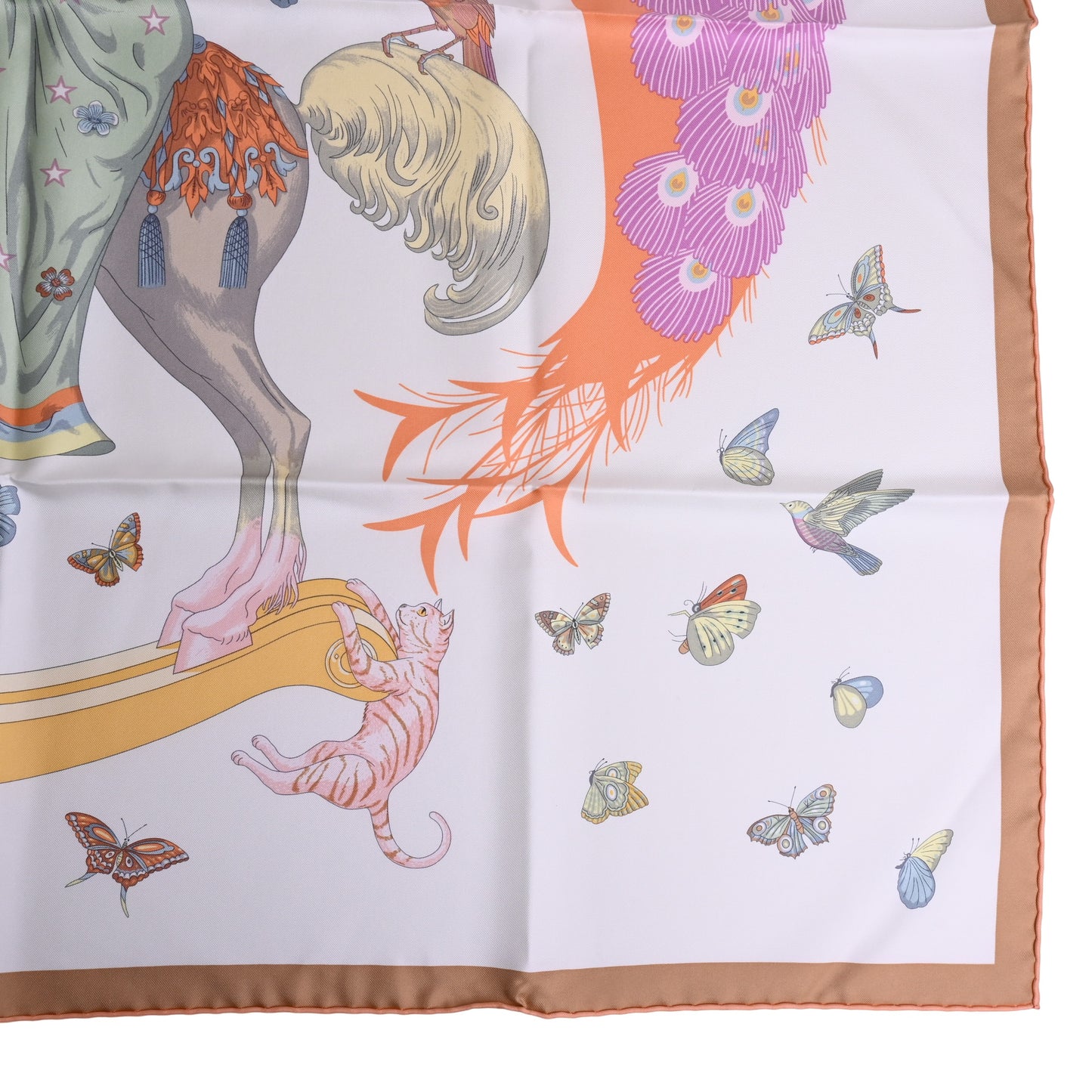 HERMES カレ90 エルメス・ストーリー シルク 白