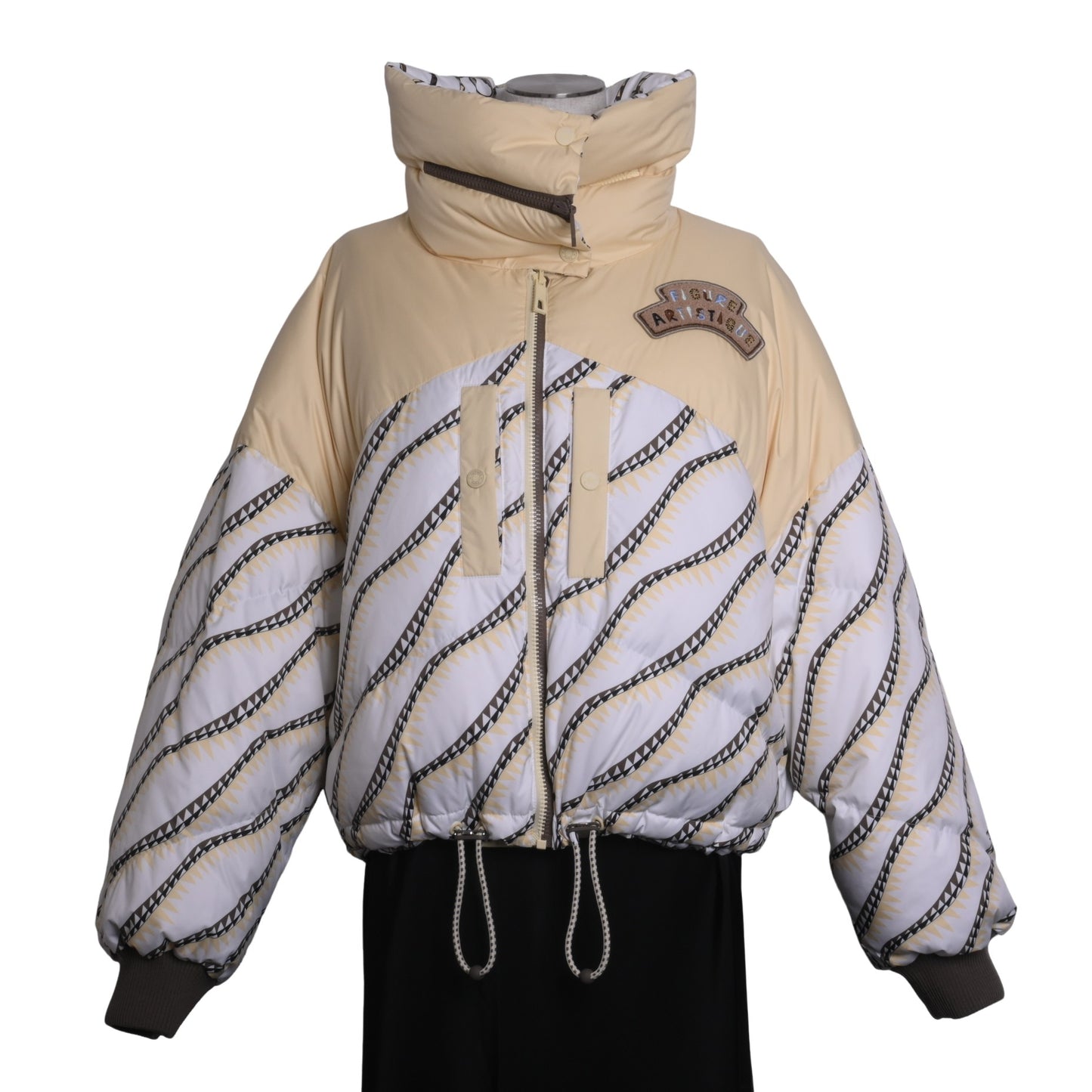 HERMES リバーシブル ナイロン イエロー 白 40