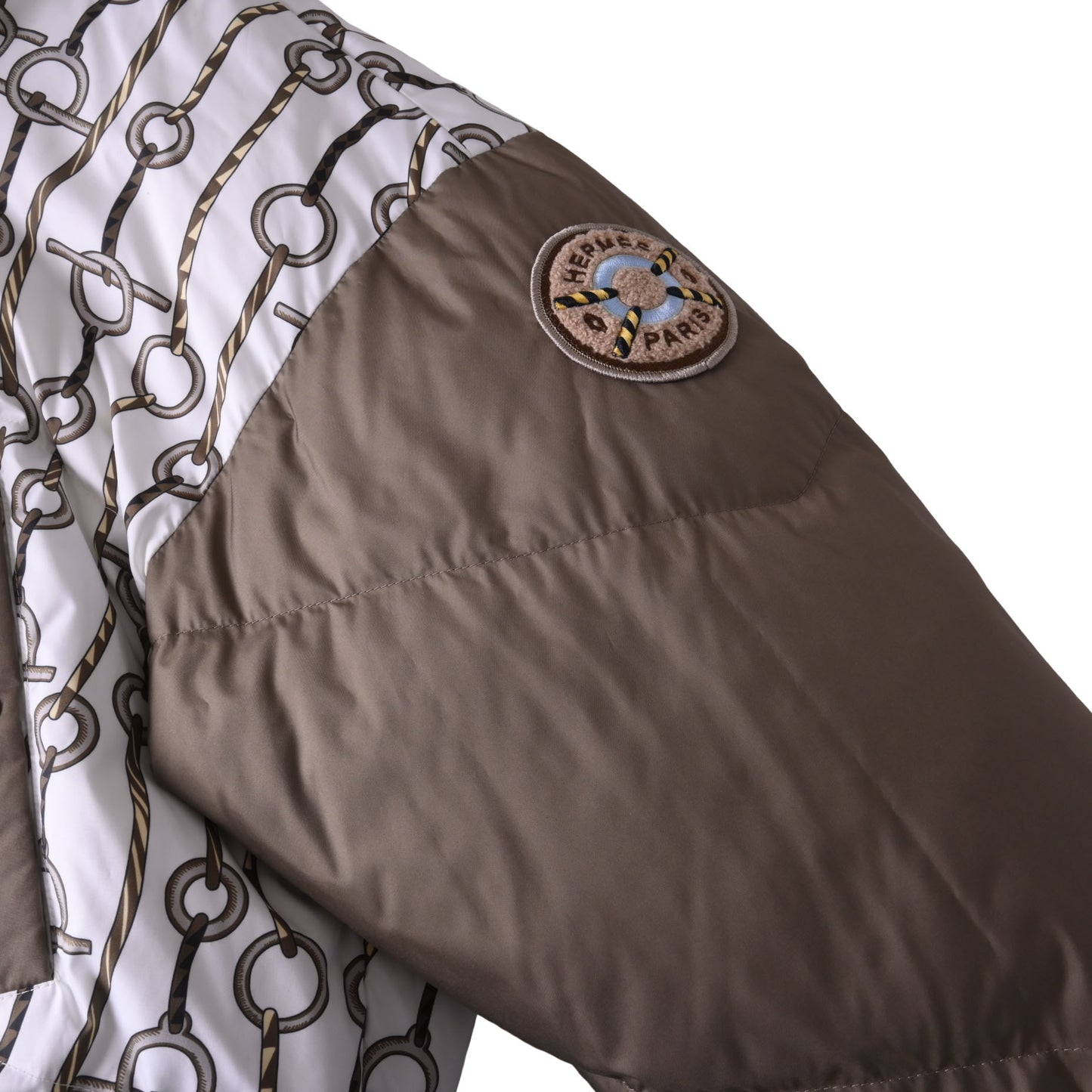 HERMES リバーシブル ナイロン イエロー 白 40