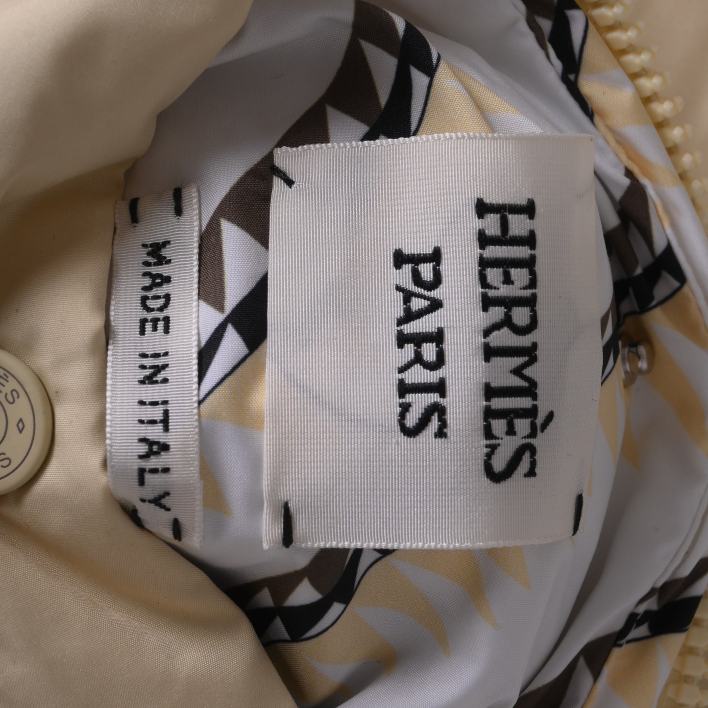 HERMES リバーシブル ナイロン イエロー 白 40
