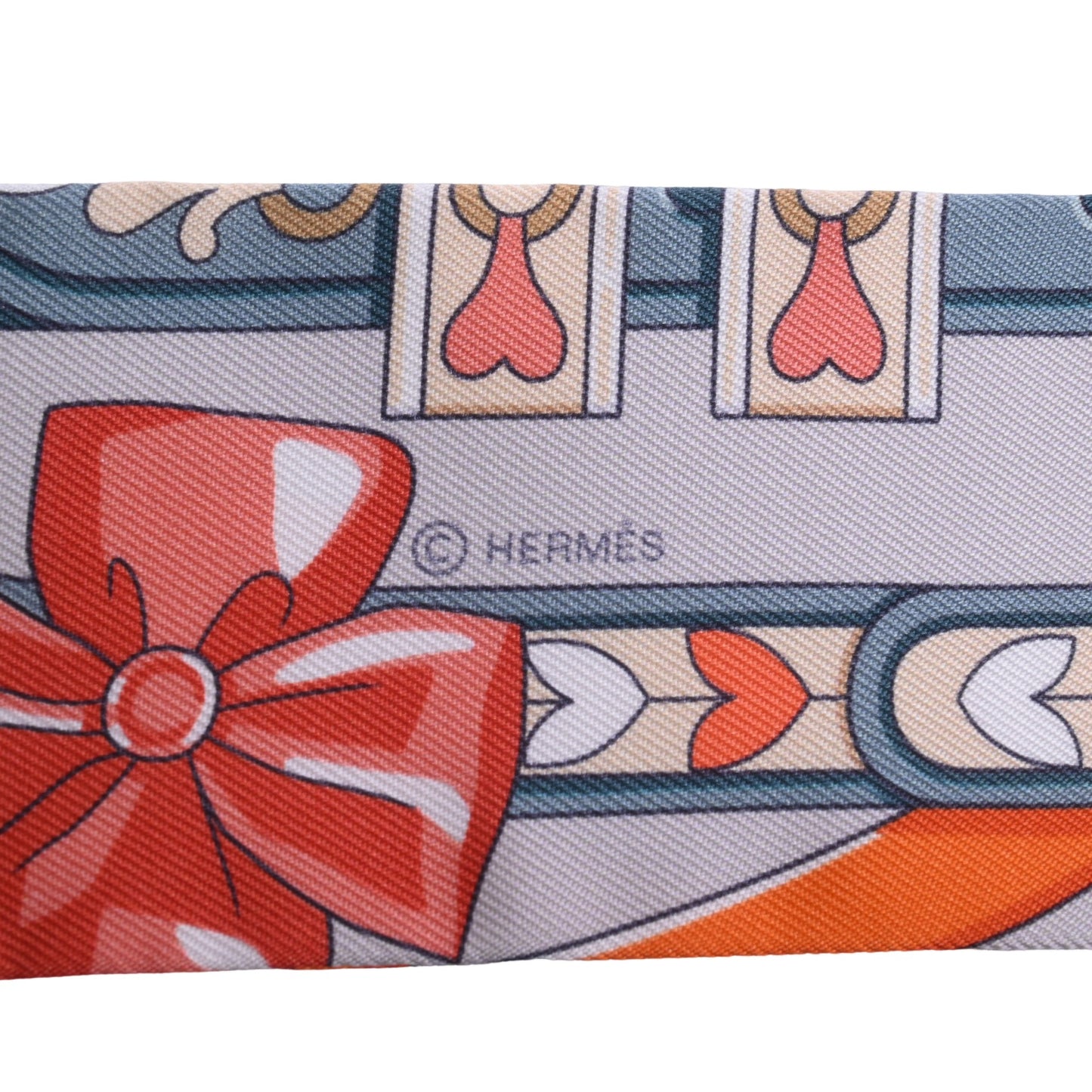 HERMES ツイリー アルネ・ドゥ・クール シルク オレンジ