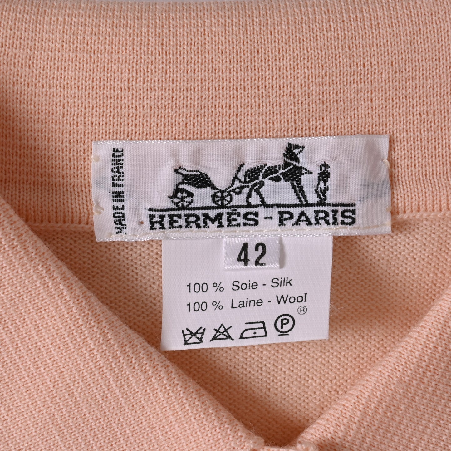 HERMES カーディガン シルク ウール マルチカラー 42