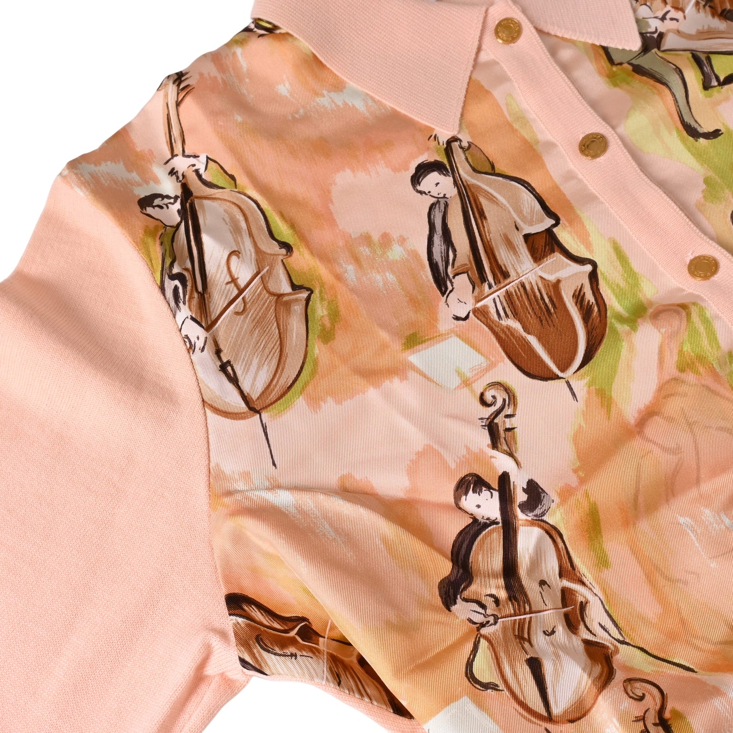 HERMES カーディガン シルク ウール マルチカラー 42