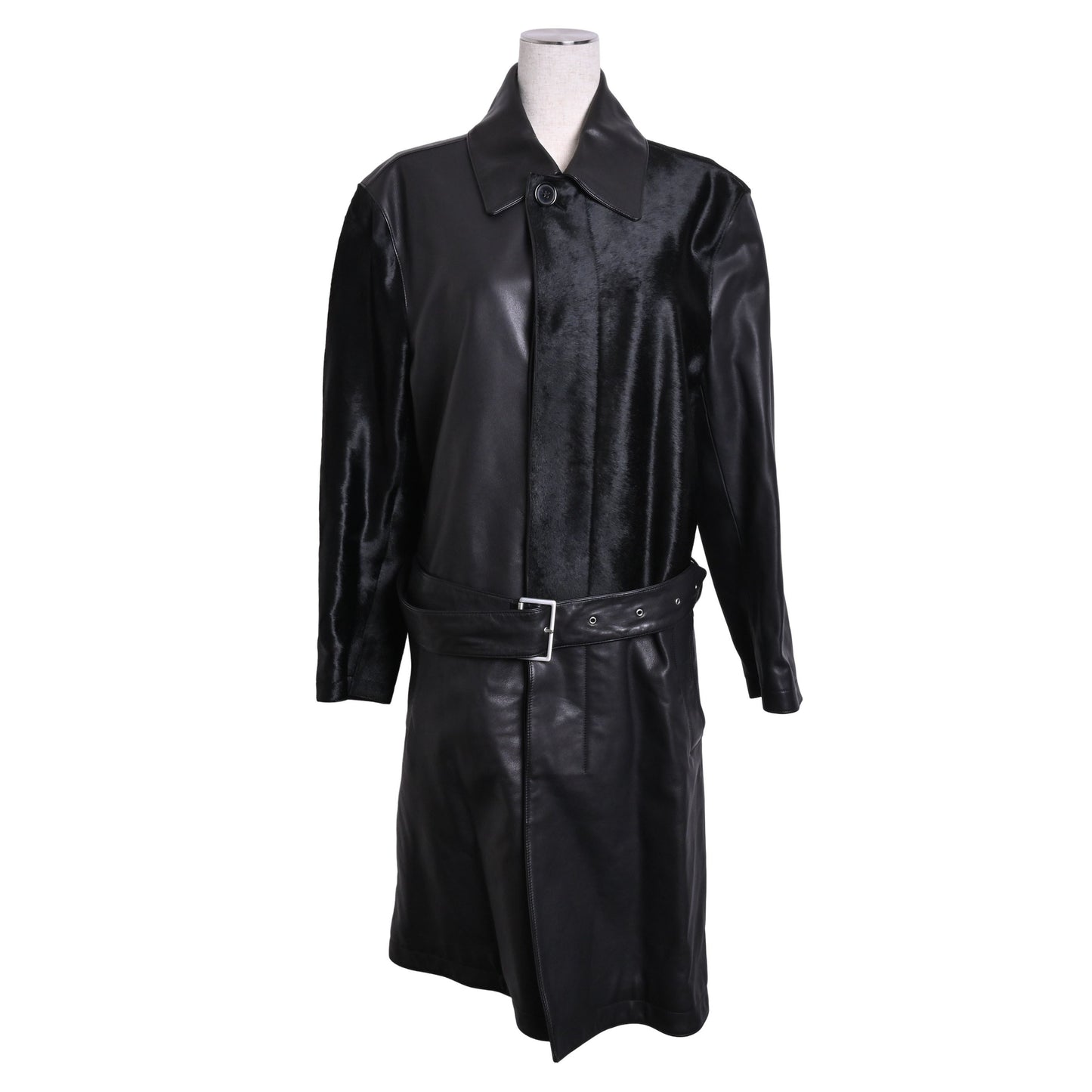 HERMES トレンチコート トロイカ カーフ 黒 44