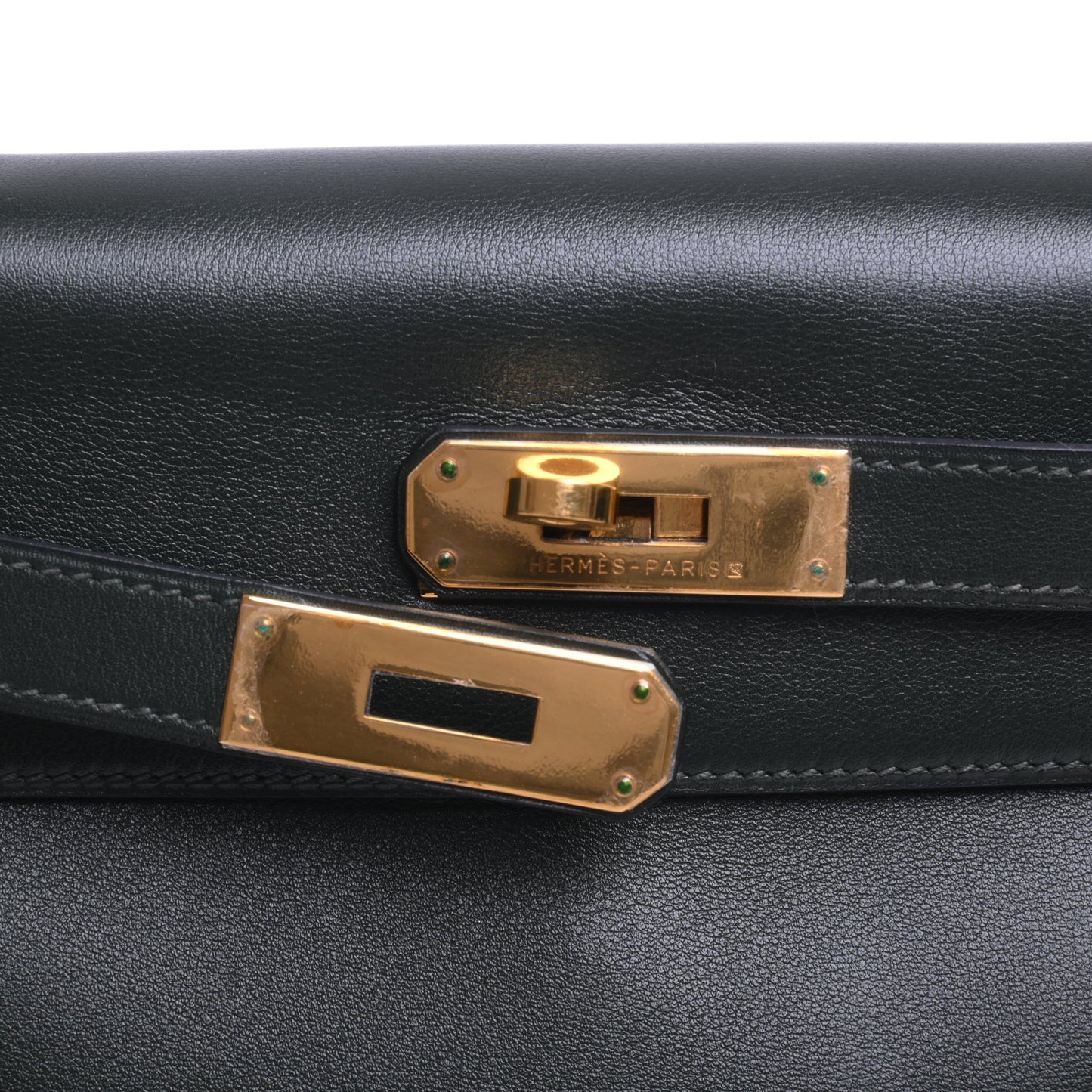 HERMES ケリー28 ヴォーガリバー グリーン GP □C刻印