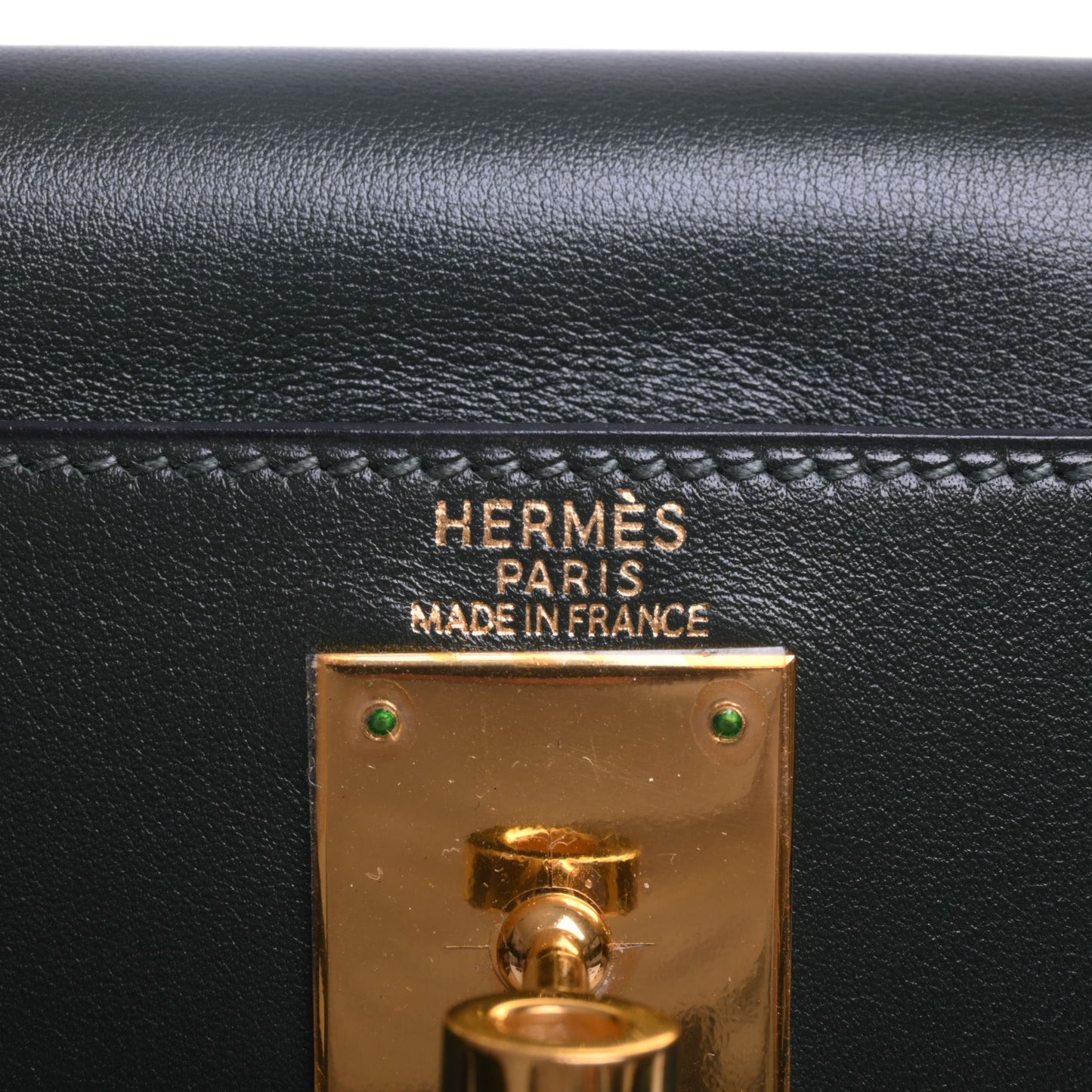 HERMES ケリー28 ヴォーガリバー グリーン GP □C刻印