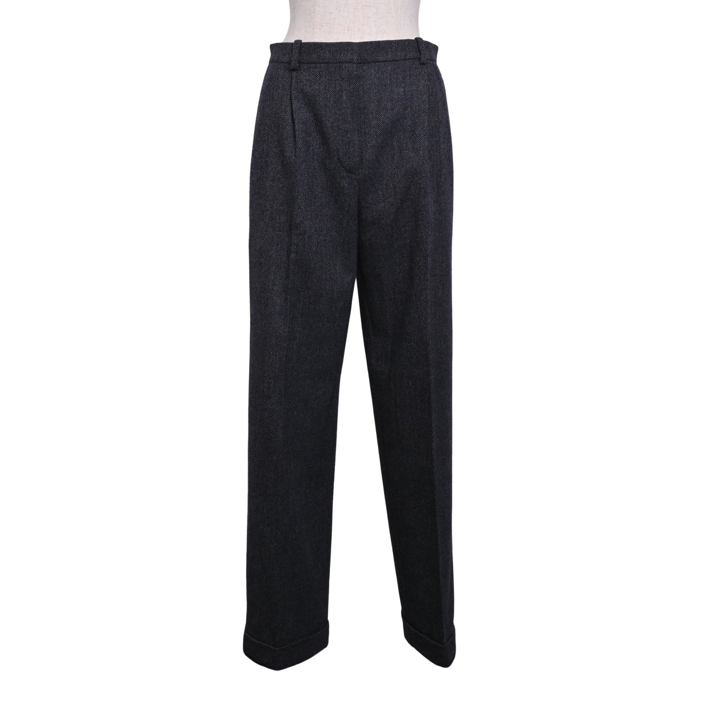 HERMES スラックス ウール混 グレー 36