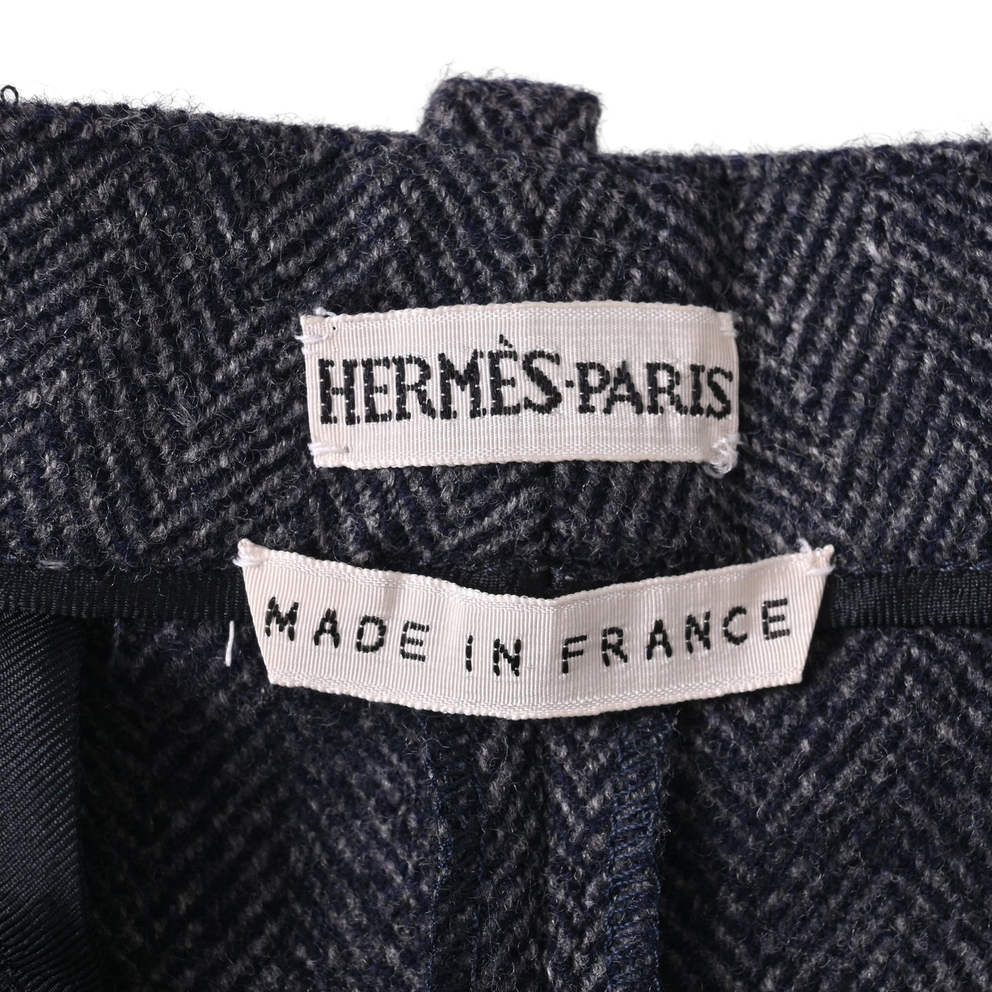 HERMES スラックス ウール混 グレー 36