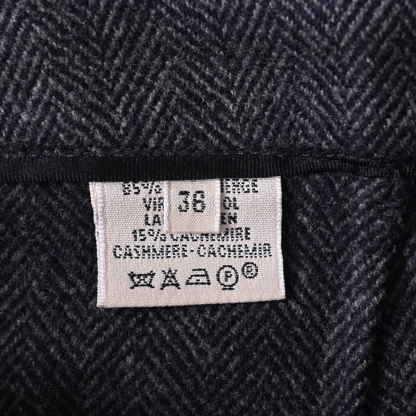 HERMES スラックス ウール混 グレー 36