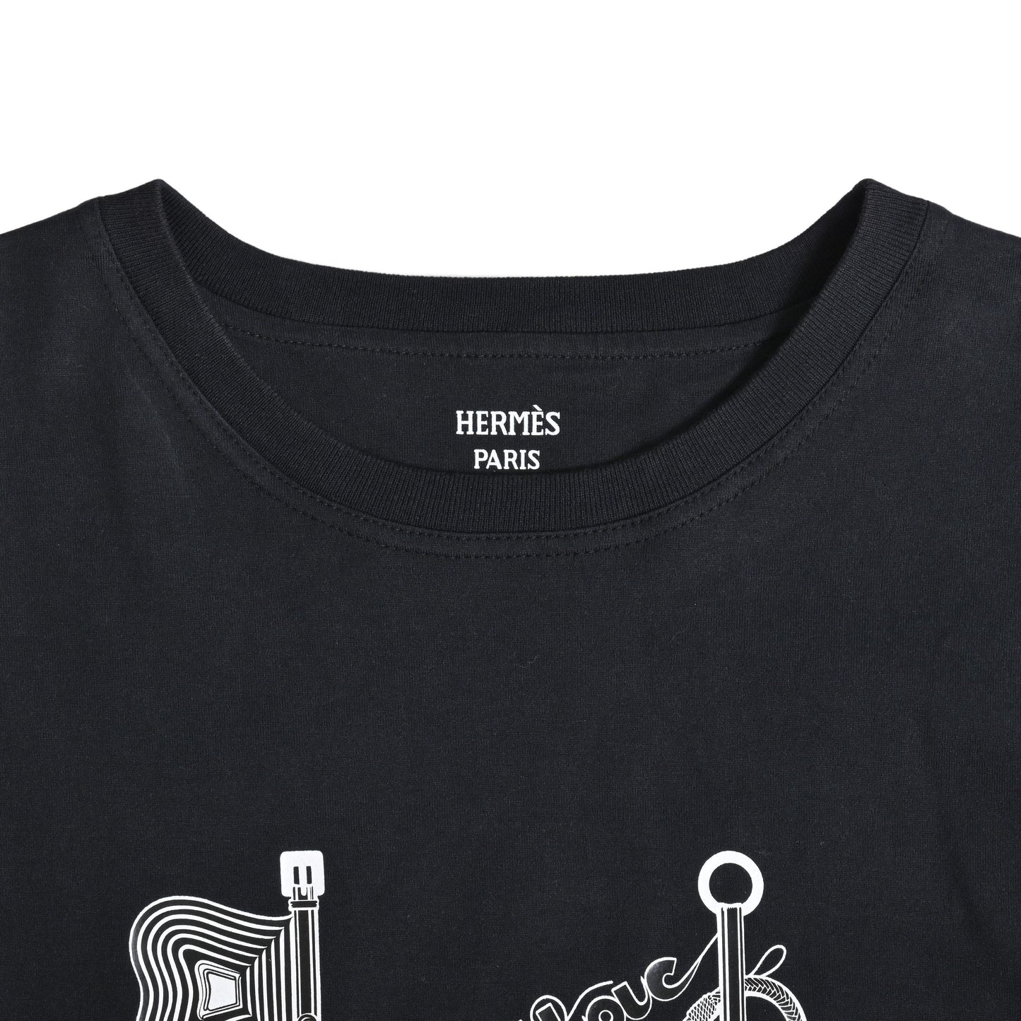 HERMES Tシャツ クリッククラック コットン 黒 42