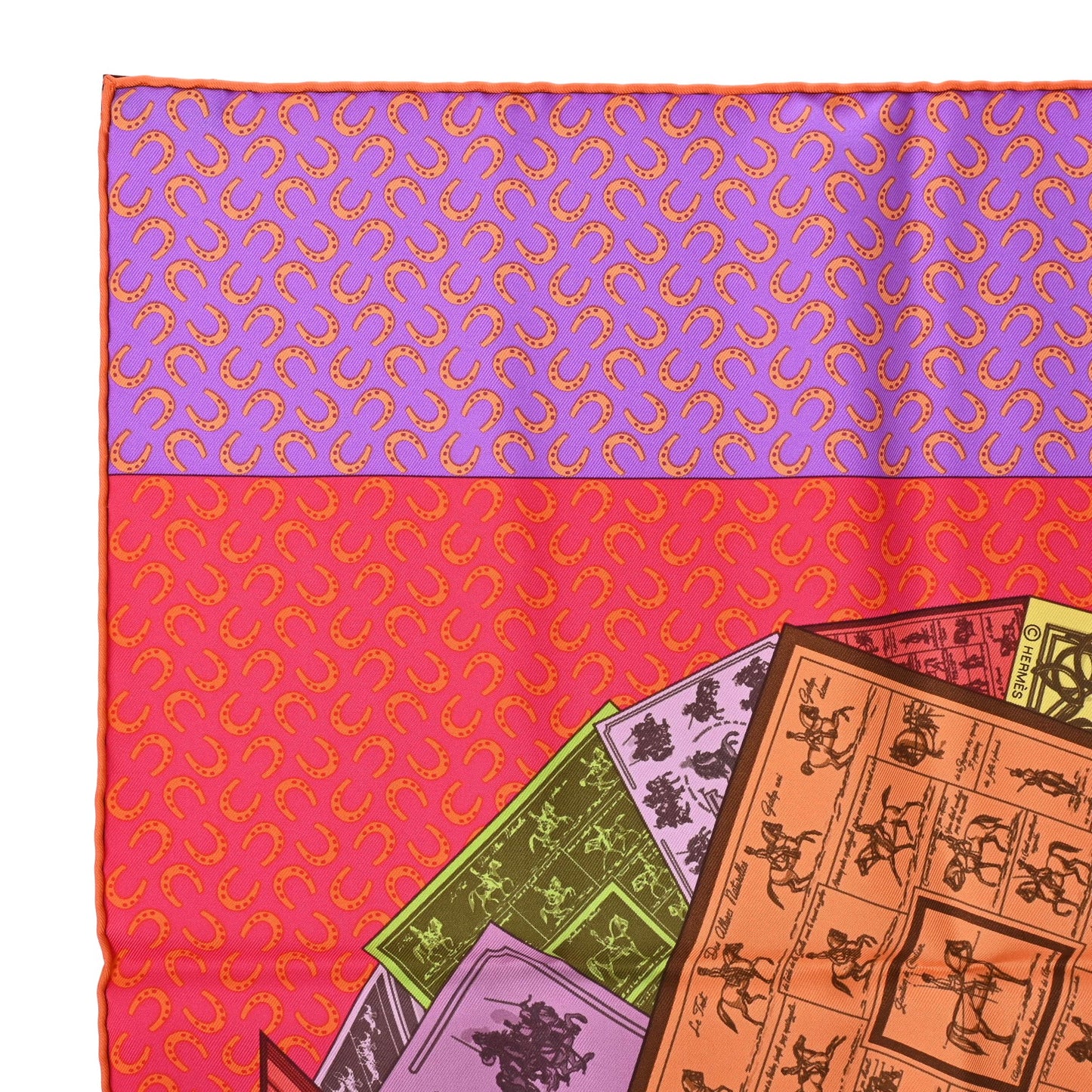 HERMES カレ90 カレの馬に乗って シルク マルチカラー