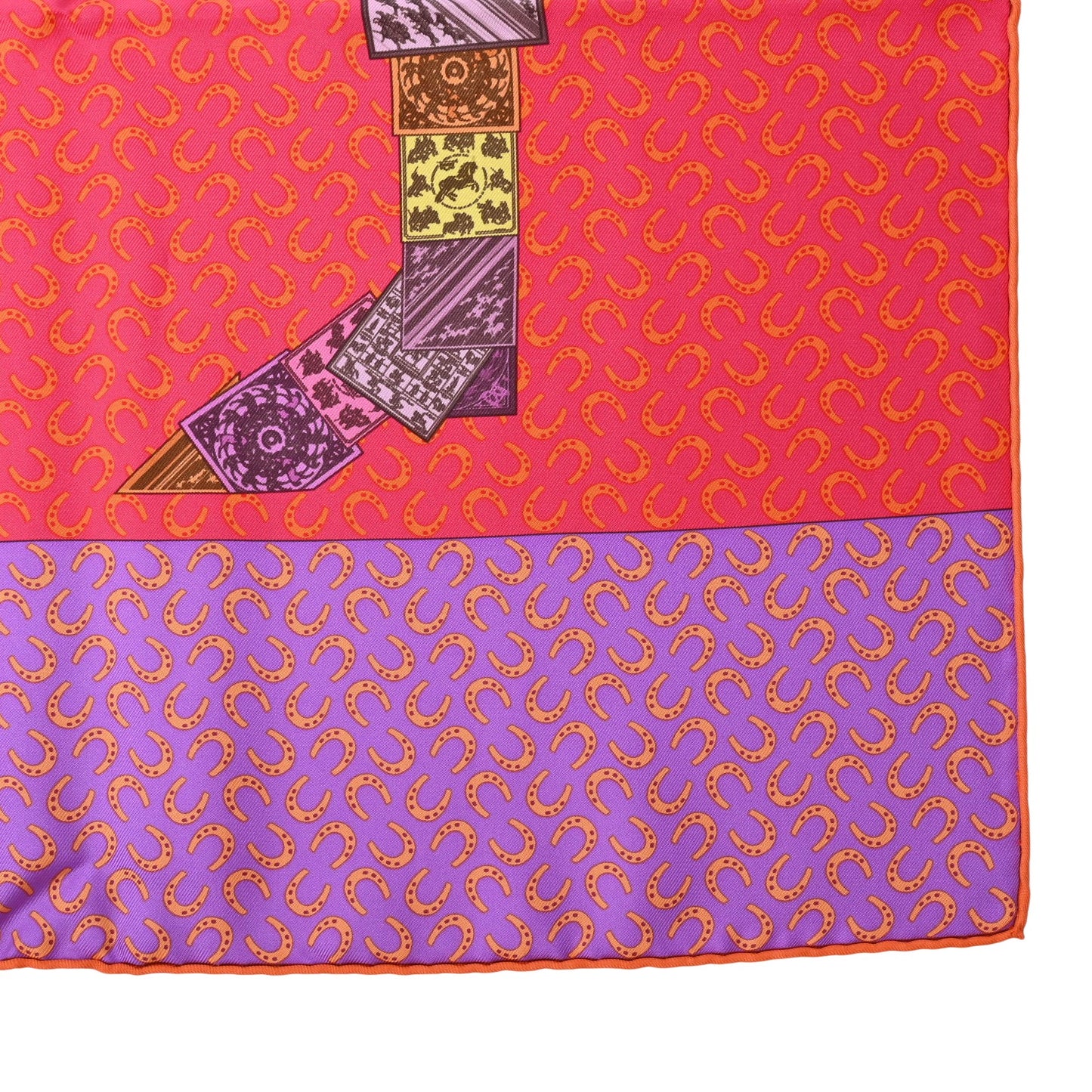 HERMES カレ90 カレの馬に乗って シルク マルチカラー