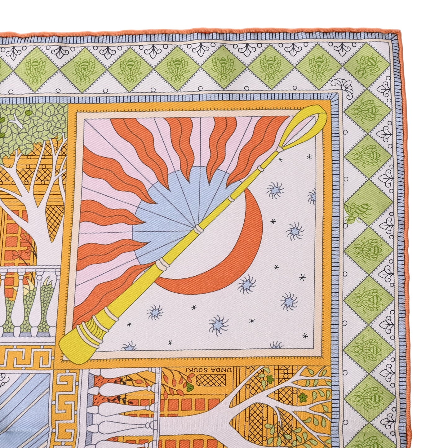 HERMES カレ90 オブジェ・ド・キュリオジテ シルク マルチカラー
