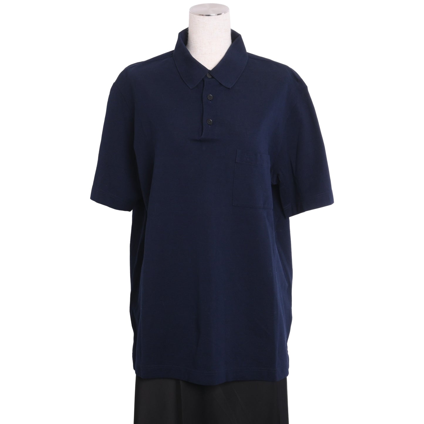 Polo shirt H logo cotton navy XL