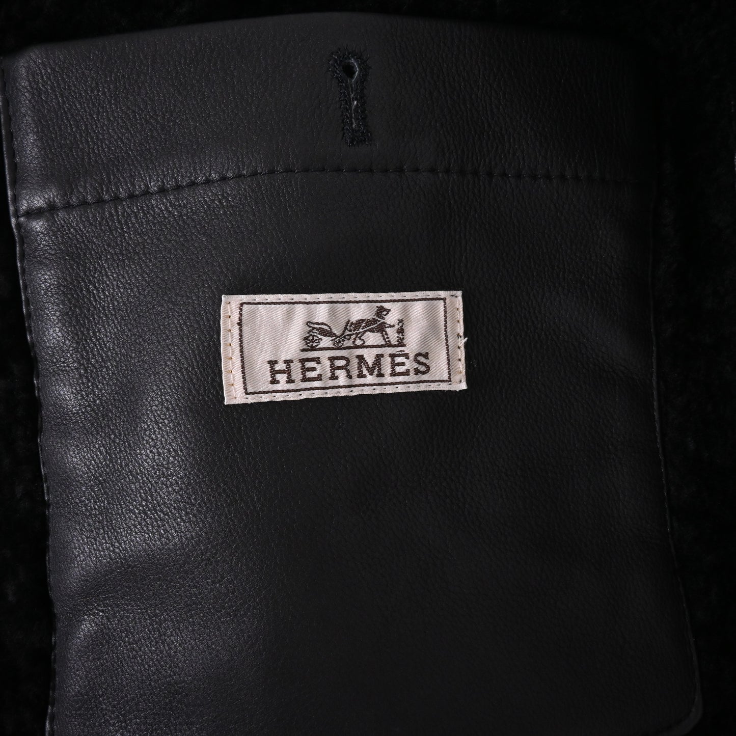 HERMES ライナー付きブルゾン コットン ネイビー 52