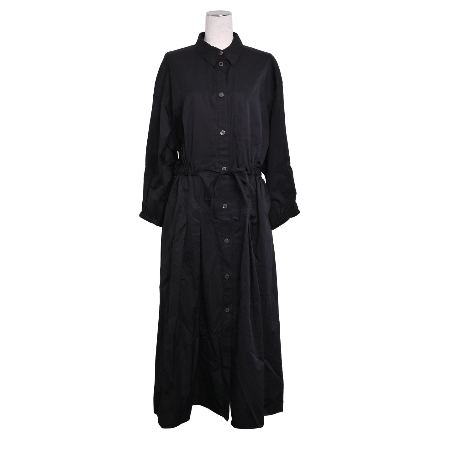 Shirt dress, cotton, black, 42