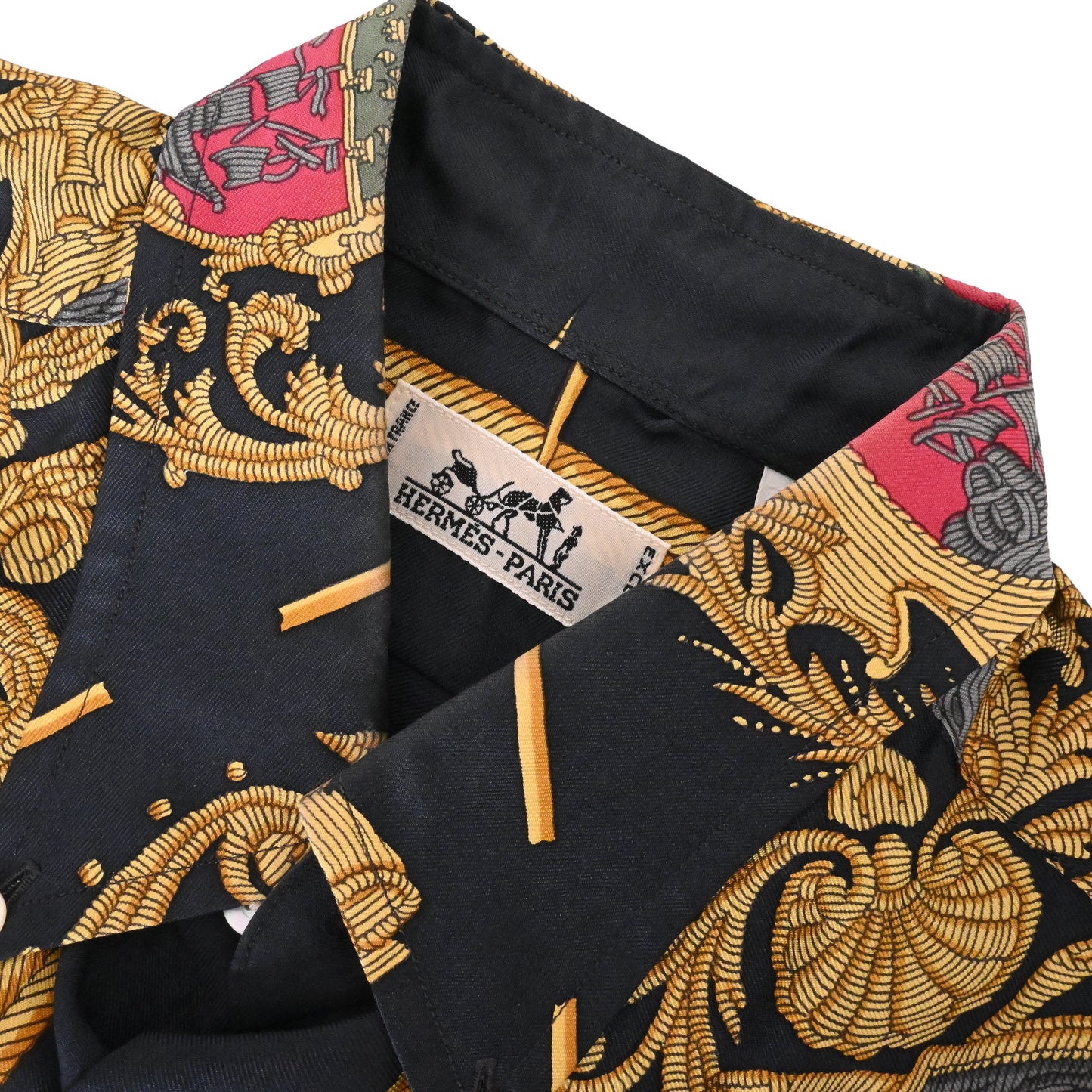 HERMES シャツ シルク マルチカラー 40