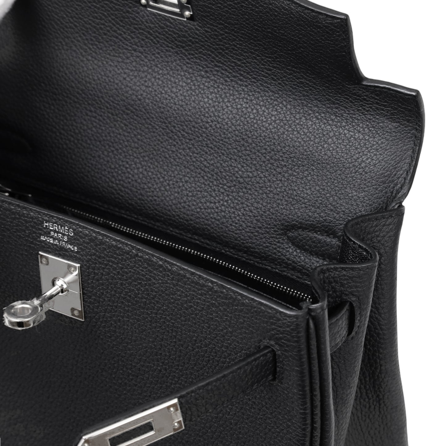 Kelly 25 Togo Black SS B engraved