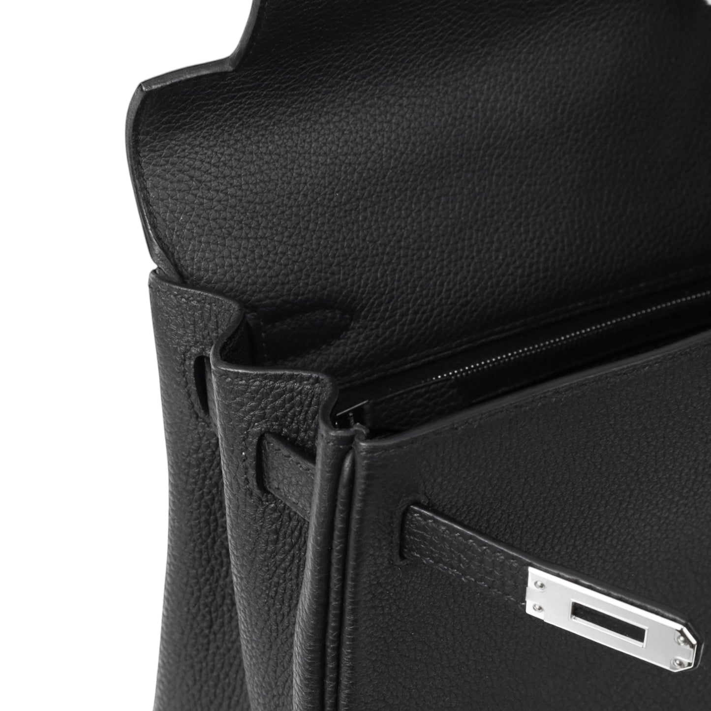 Kelly 25 Togo Black SS B engraved