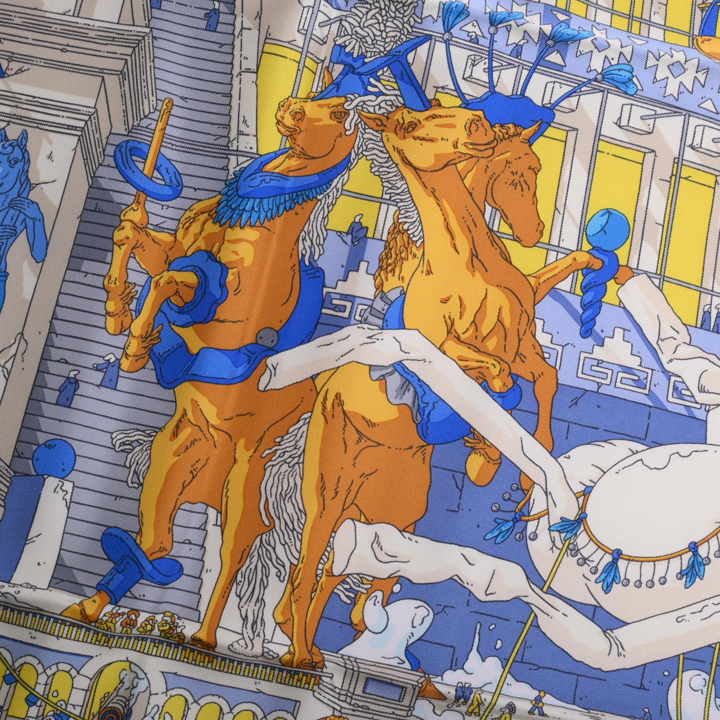 HERMES カレ90 翼ある馬の伝説 シルク マルチカラー