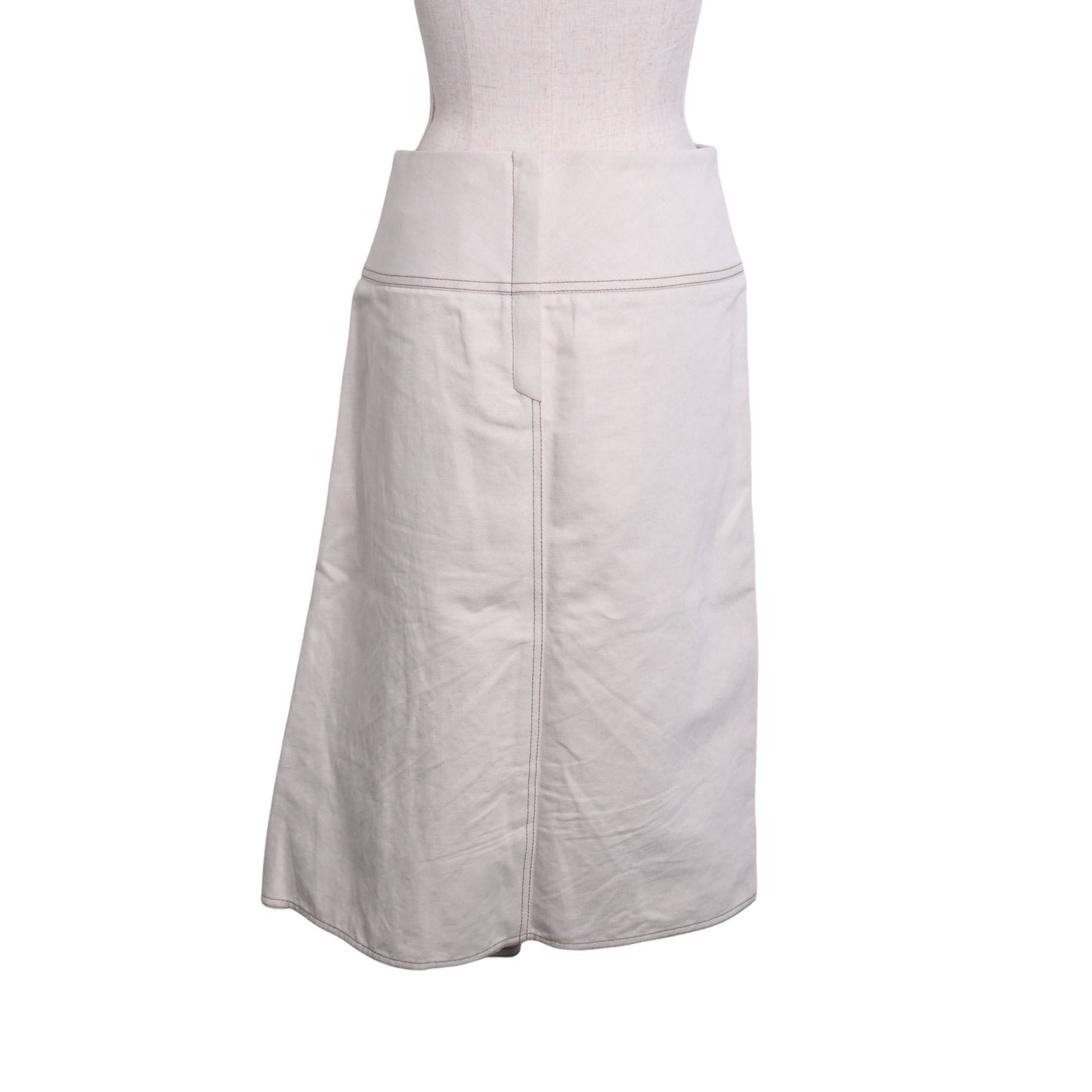 Pleated skirt, cotton, white, 36