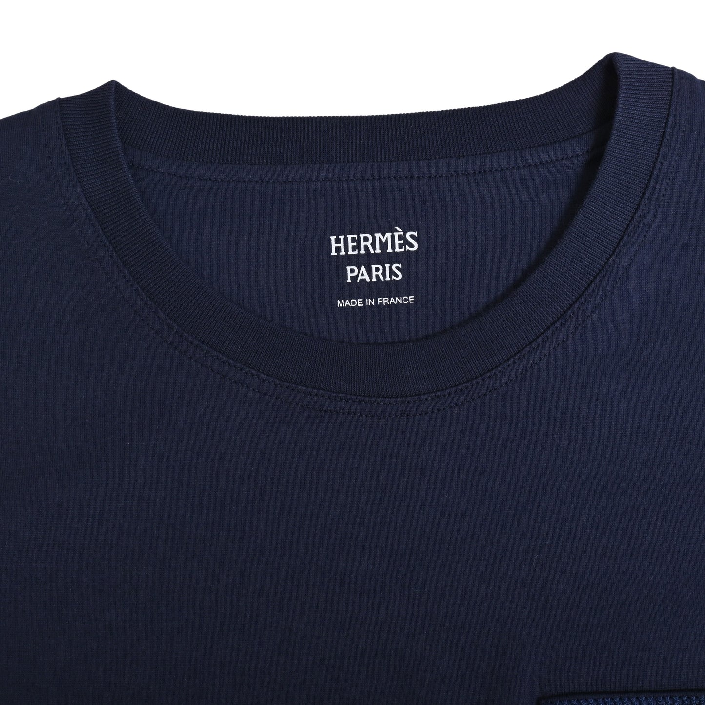HERMES Tシャツ H刺繍 コットン ネイビー 36