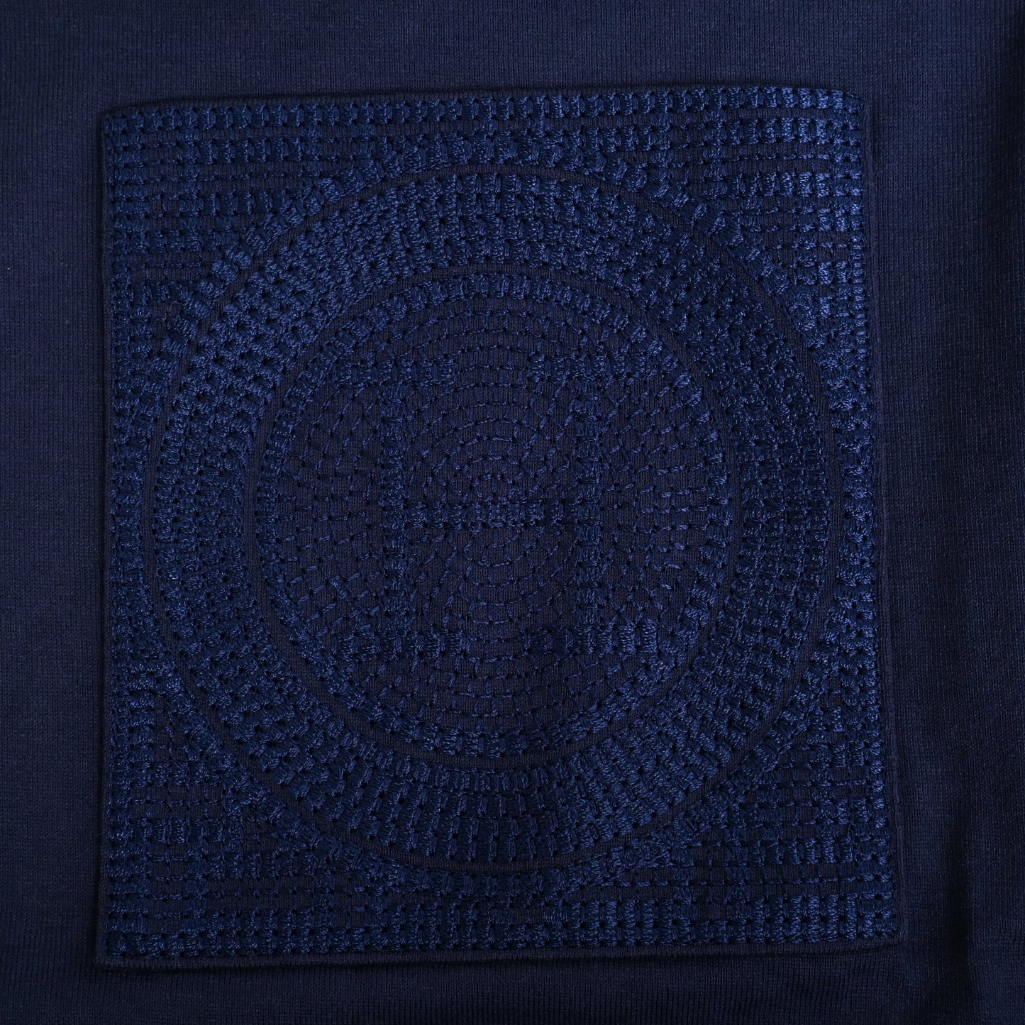 HERMES Tシャツ H刺繍 コットン ネイビー 36