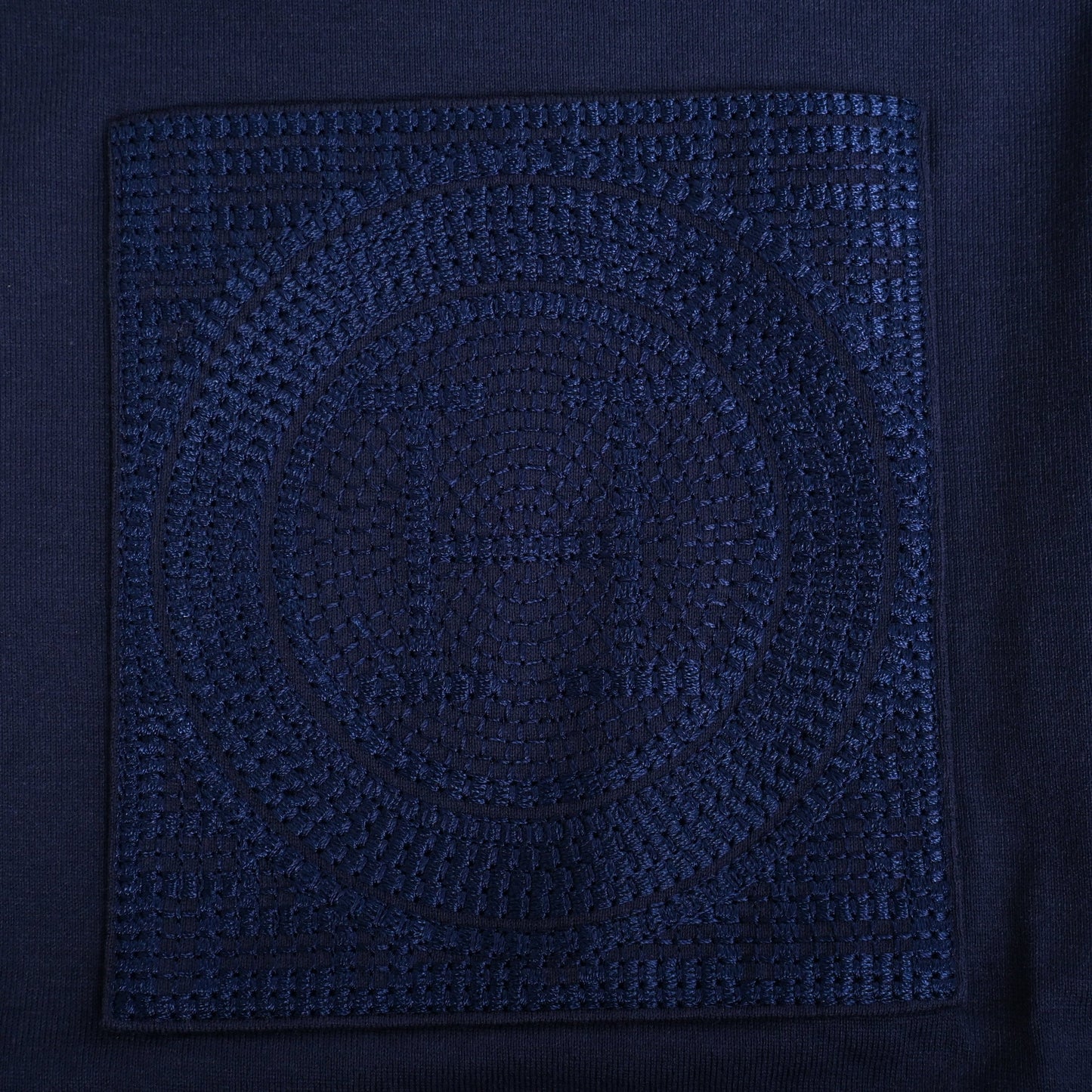 T-shirt H-embroidered cotton navy 36