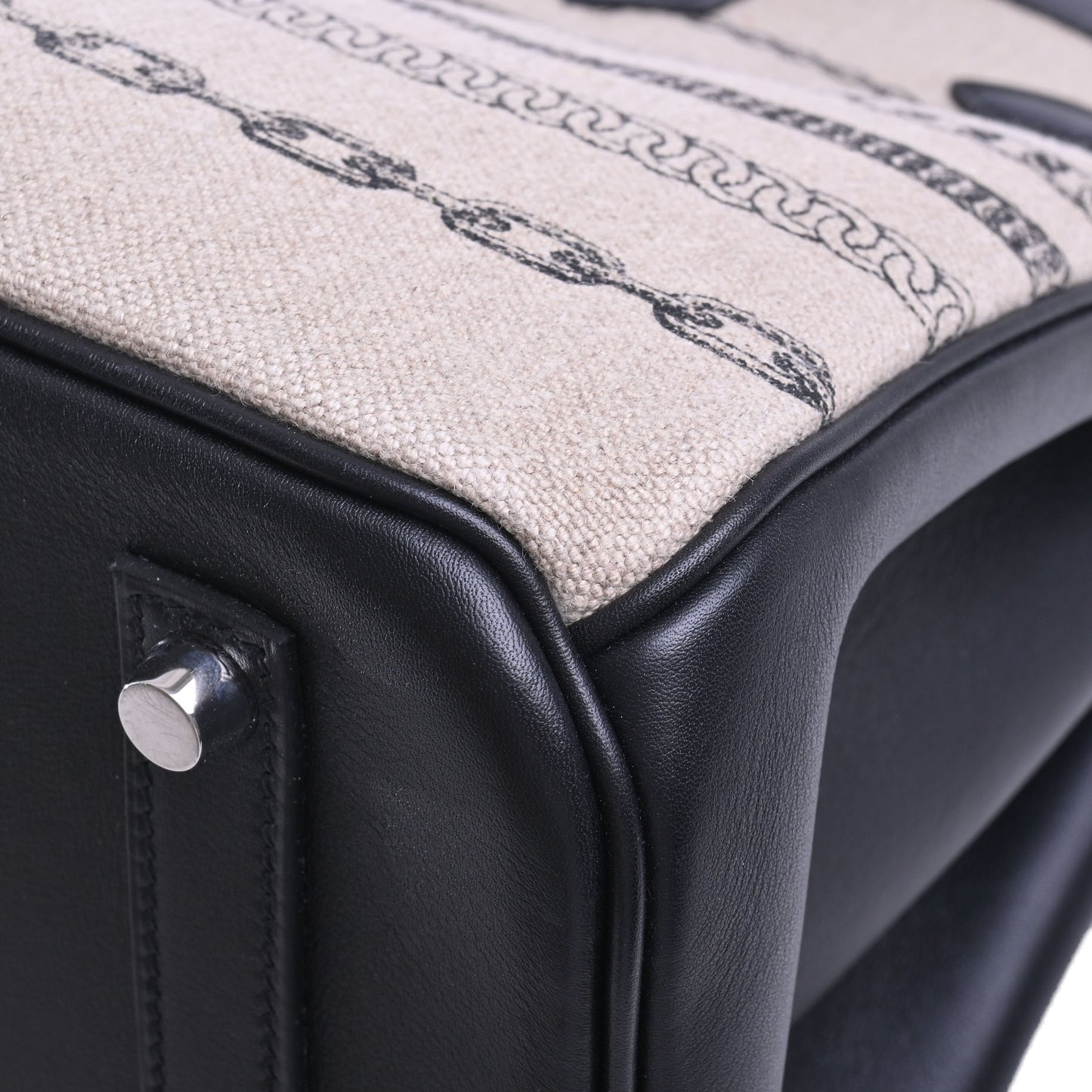 HERMES バーキン35 デシュネ トワルドゥキャンプ ヴォースイフト 黒 SS A刻印