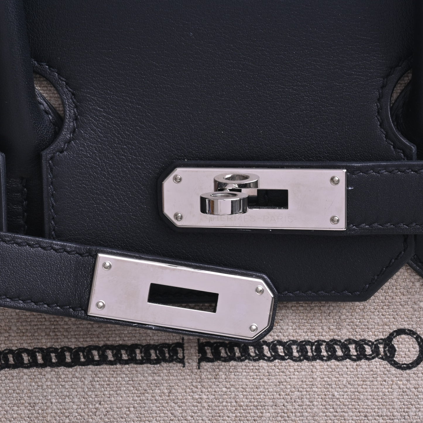 HERMES バーキン35 デシュネ トワルドゥキャンプ ヴォースイフト 黒 SS A刻印