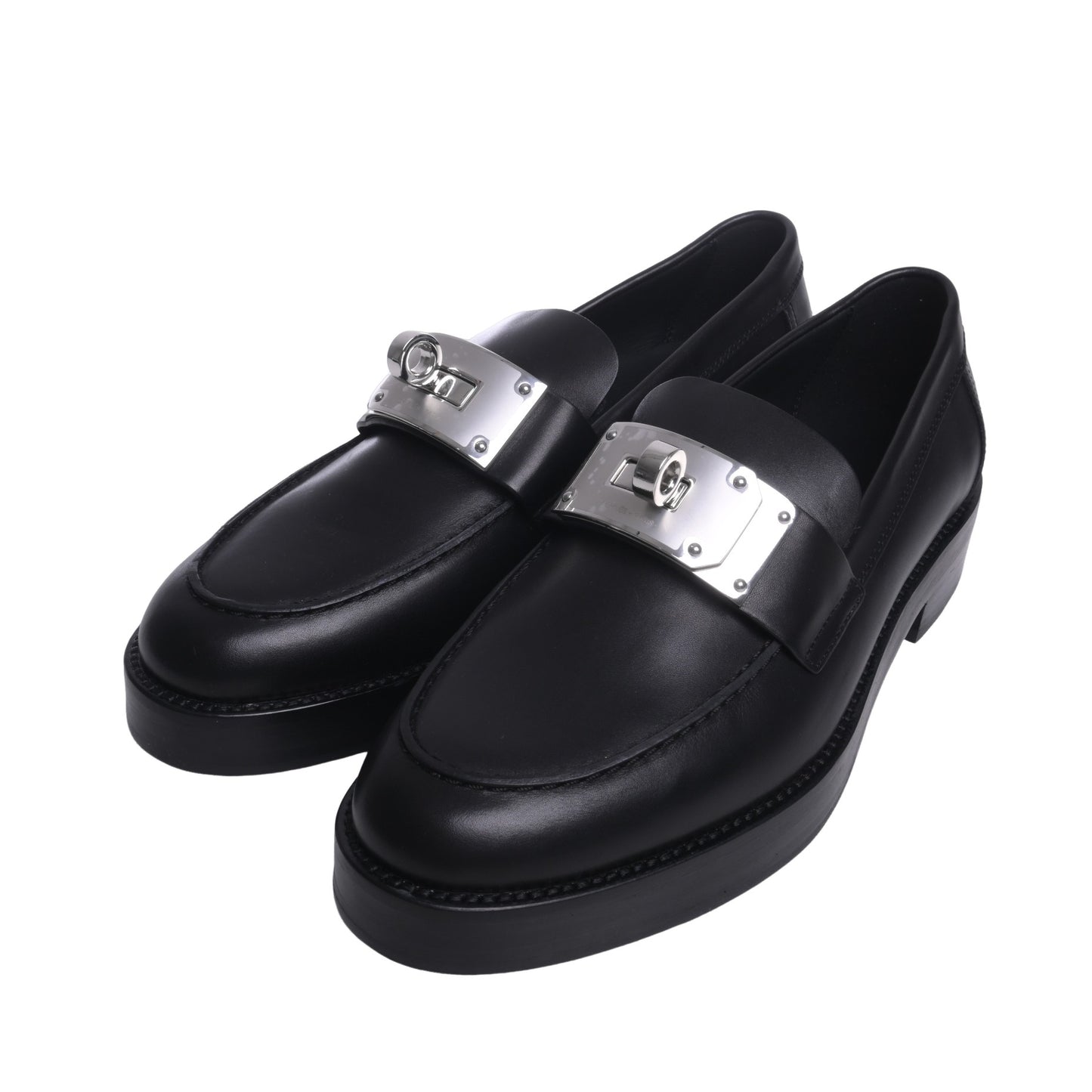 HERMES モカシン ホット 黒 SS 38