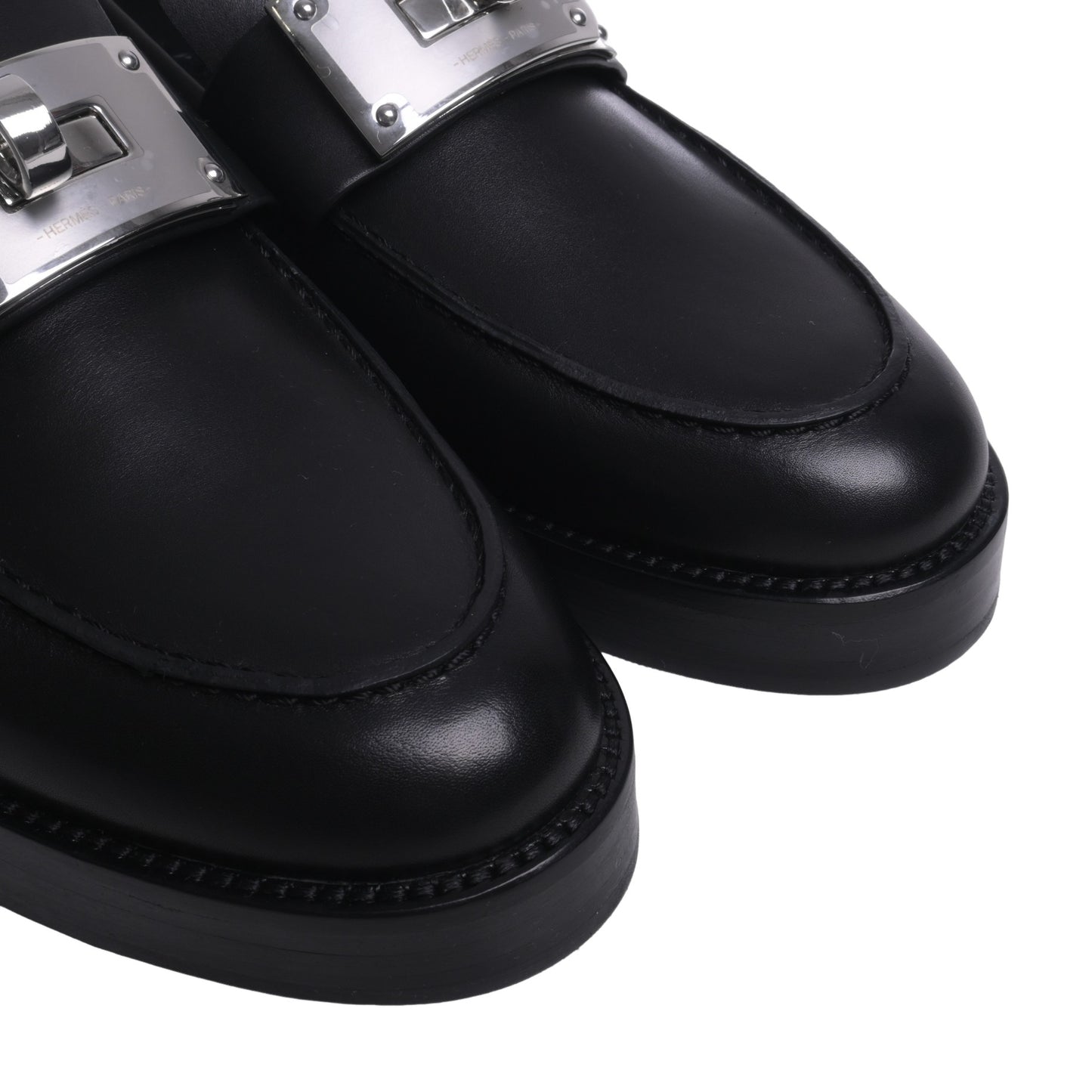 HERMES モカシン ホット 黒 SS 38
