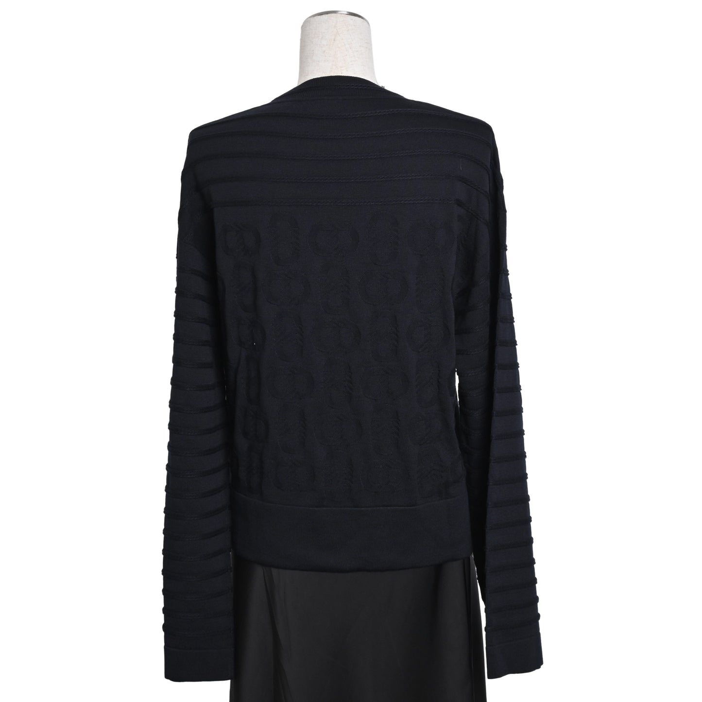 HERMES ニットカットソー シェーヌダンクル シルク 黒 36
