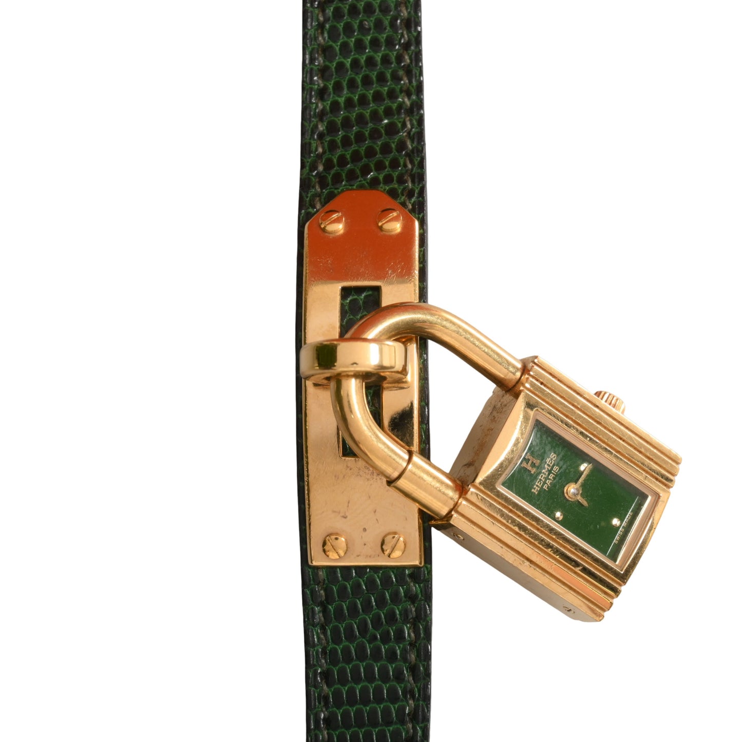 HERMES ケリーウォッチ リザード グリーン GP 〇Z刻印