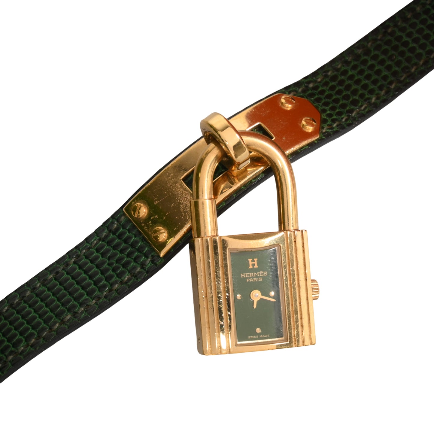 HERMES ケリーウォッチ リザード グリーン GP 〇Z刻印