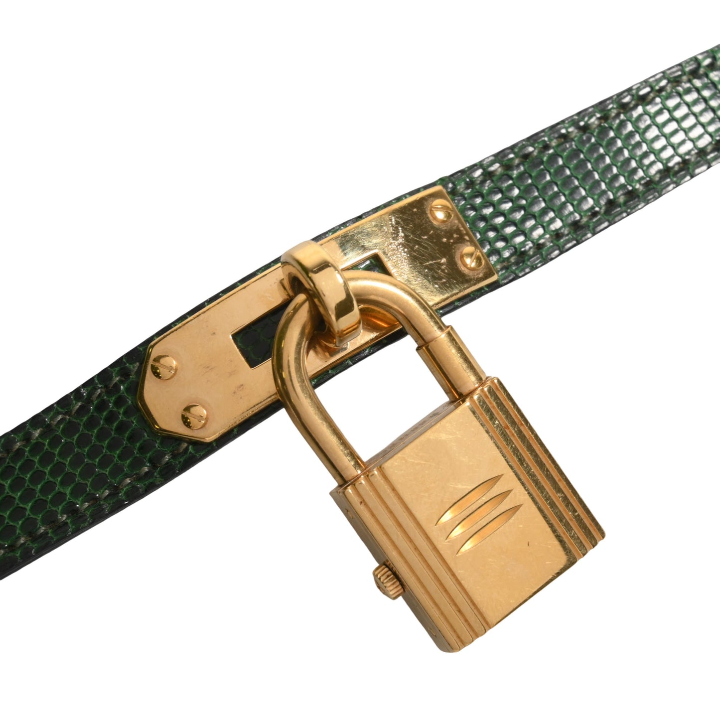 HERMES ケリーウォッチ リザード グリーン GP 〇Z刻印