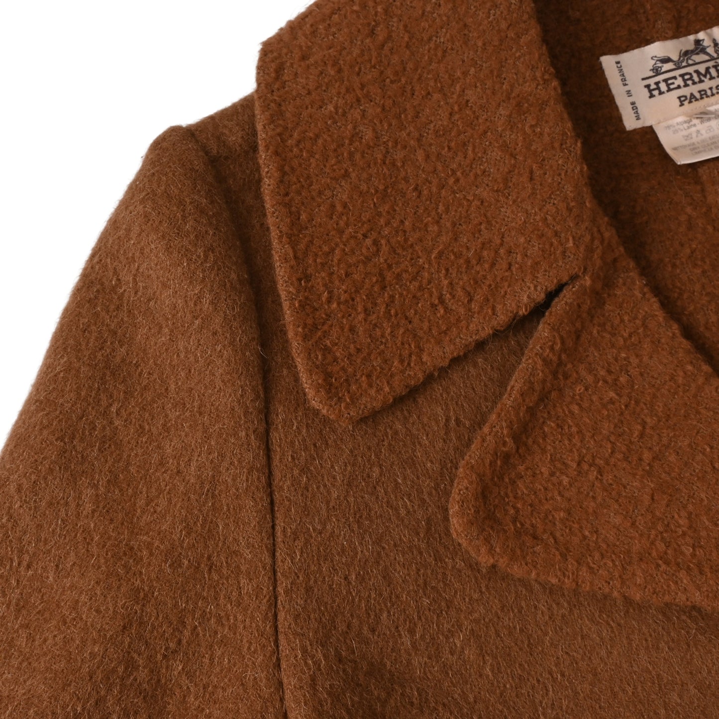 HERMES チェスターコート アルパカ混 ブラウン 40