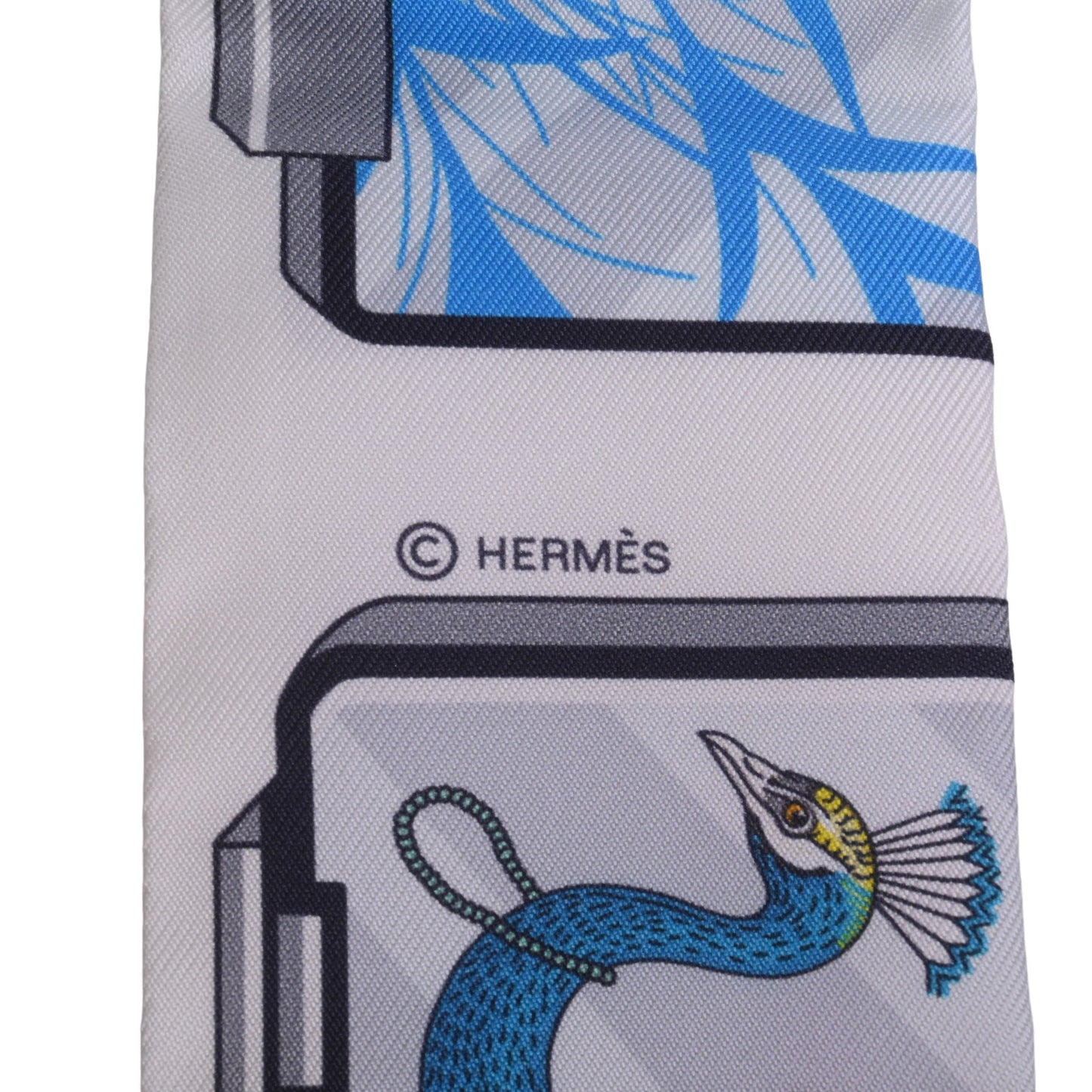 HERMES ツイリー ストーリー シルク 白