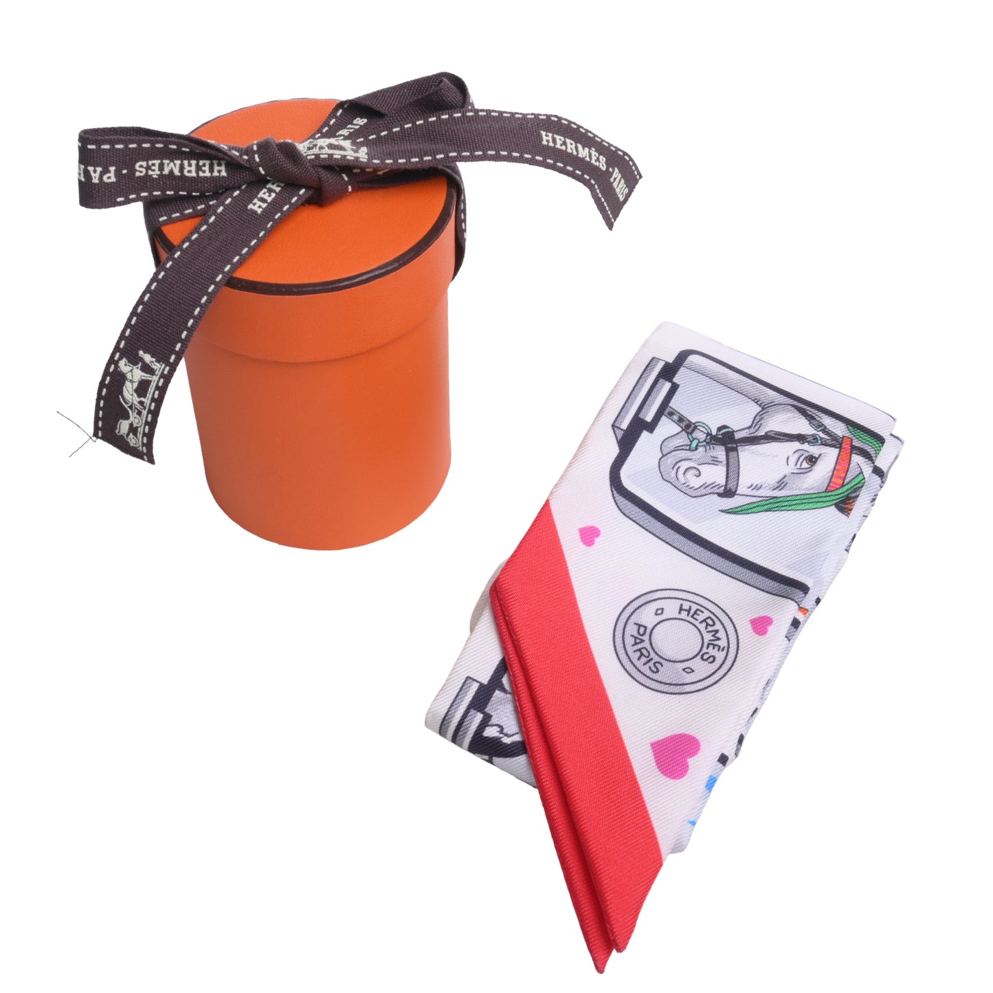 HERMES ツイリー ストーリー シルク 白