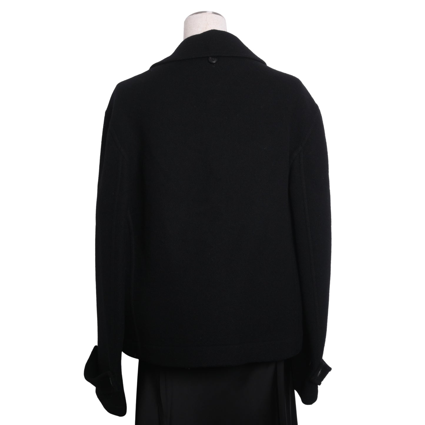HERMES アピベルト ハーフコート ウール カシミア混 黒 38